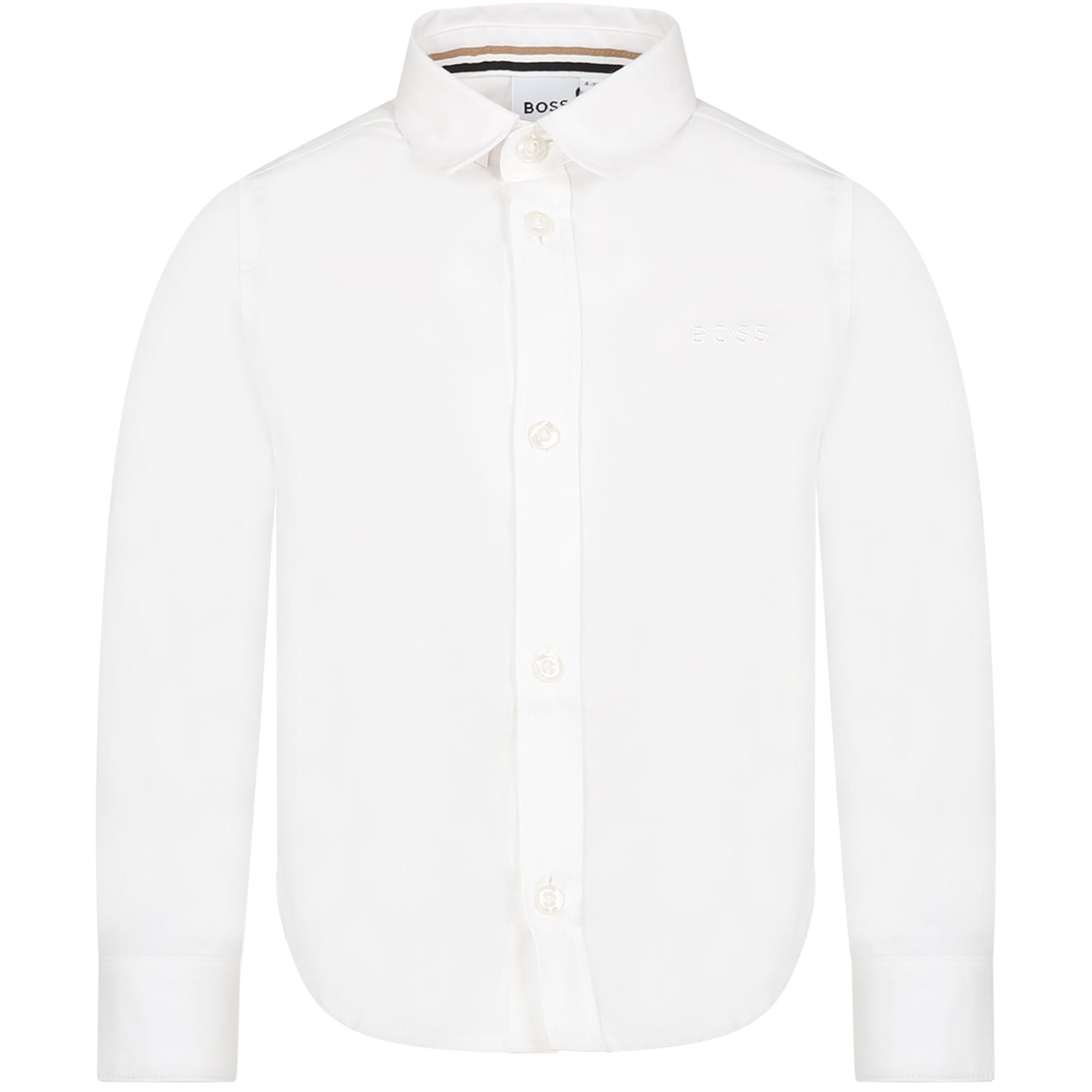 Hugo Boss White Shirt For Boy With Logo