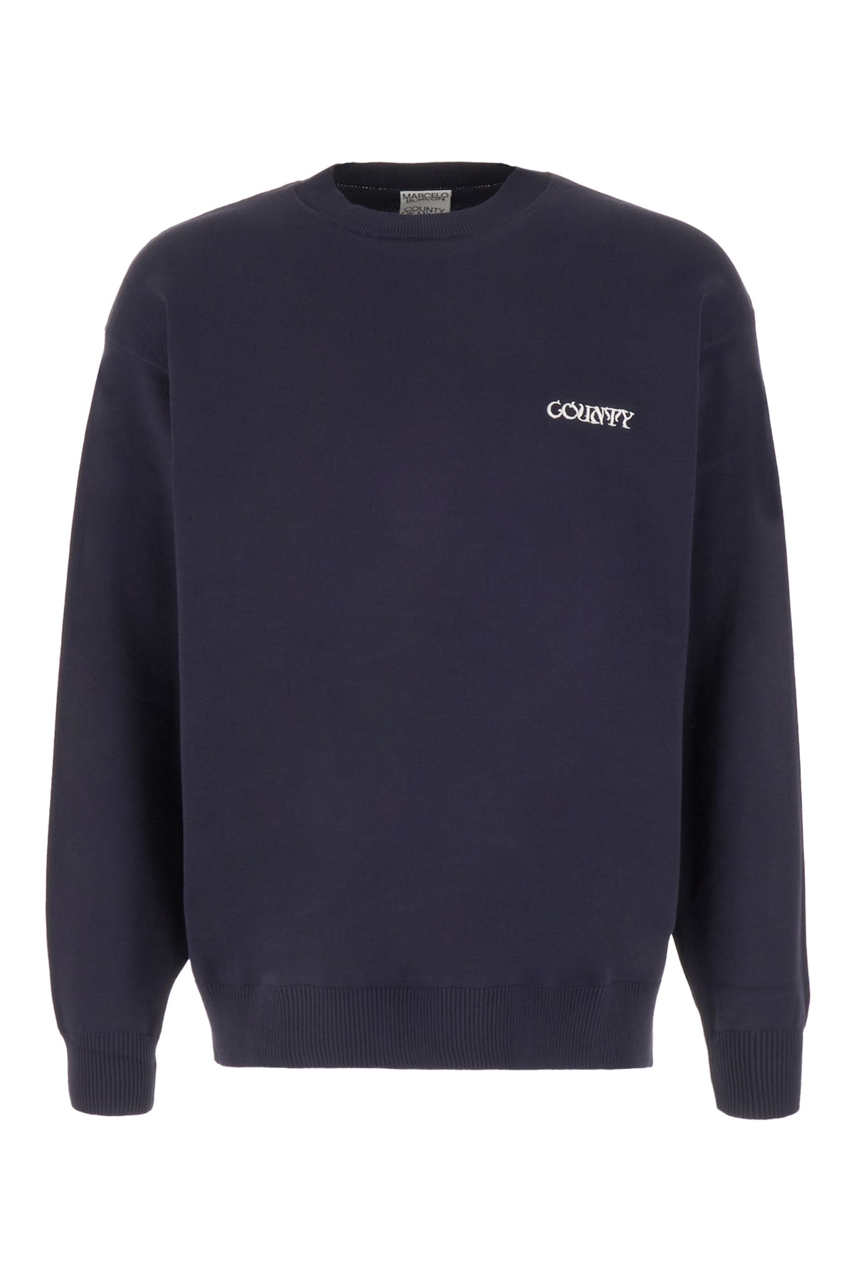 Marcelo Burlon Navy Blue Cotton Blend Sweater