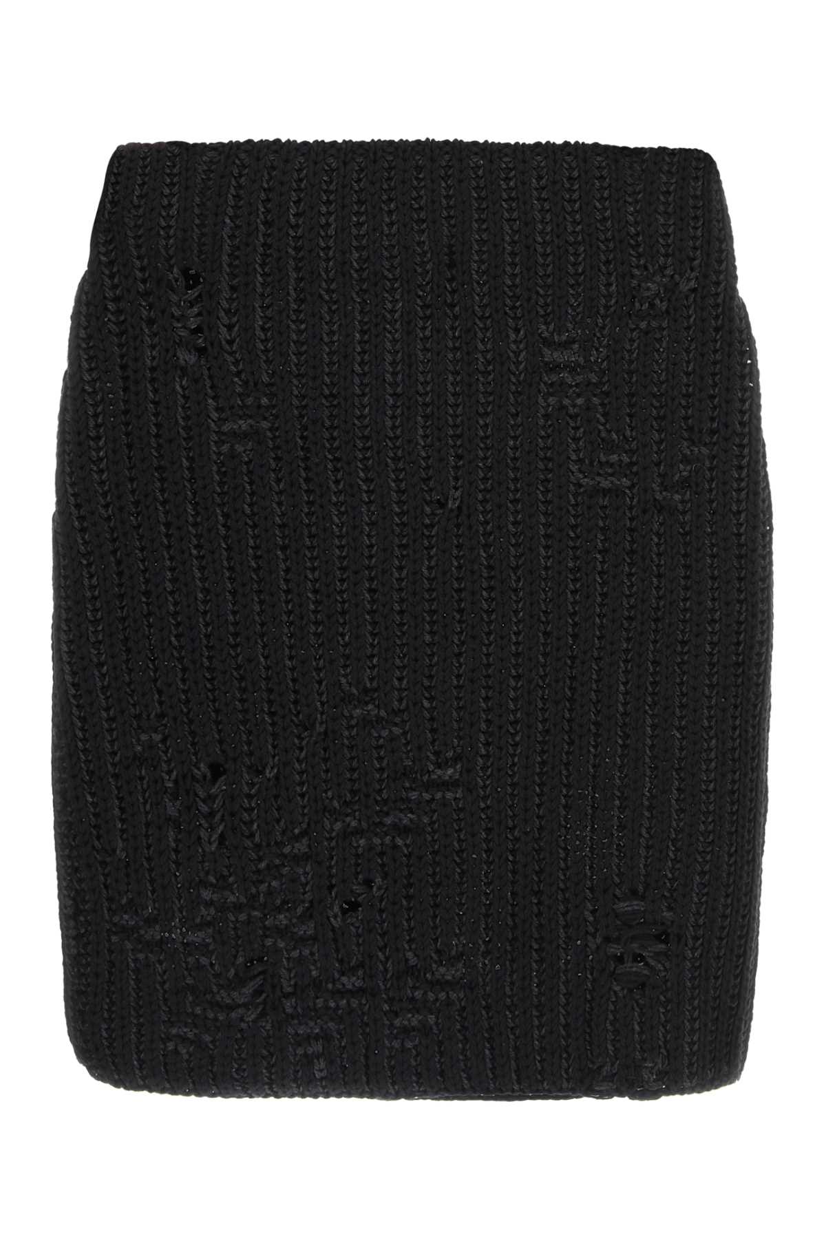 J. W. Anderson Black Cotton And Acrylic Mini Skirt