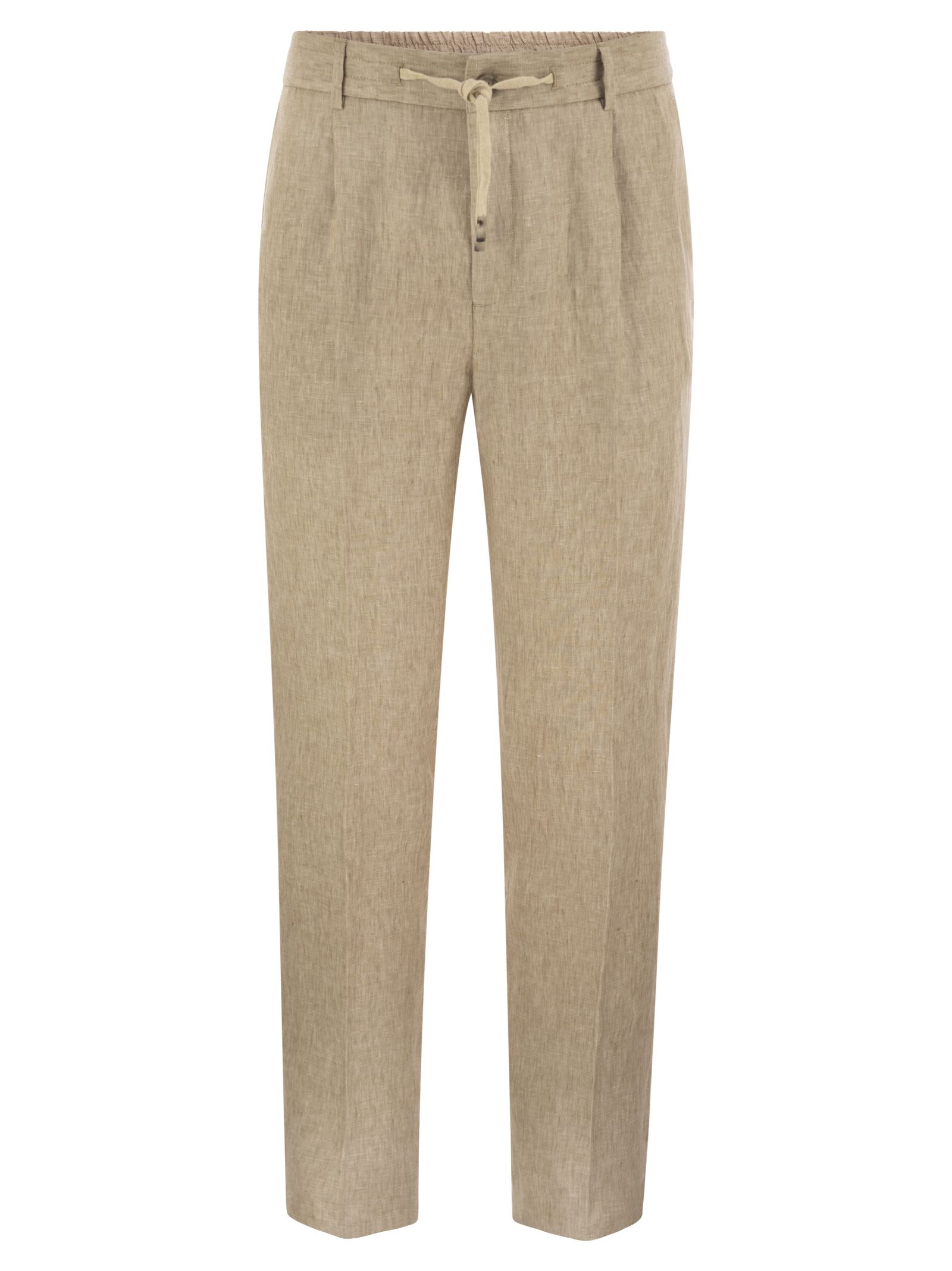 Peserico Jogger In Pure Linen Gabardine