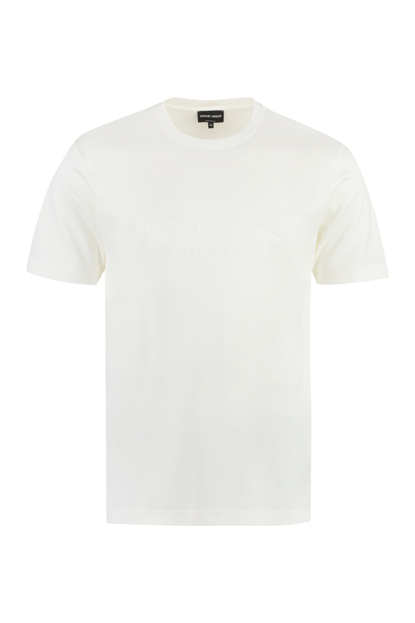 Giorgio Armani Logo Embroidery Cotton T-shirt