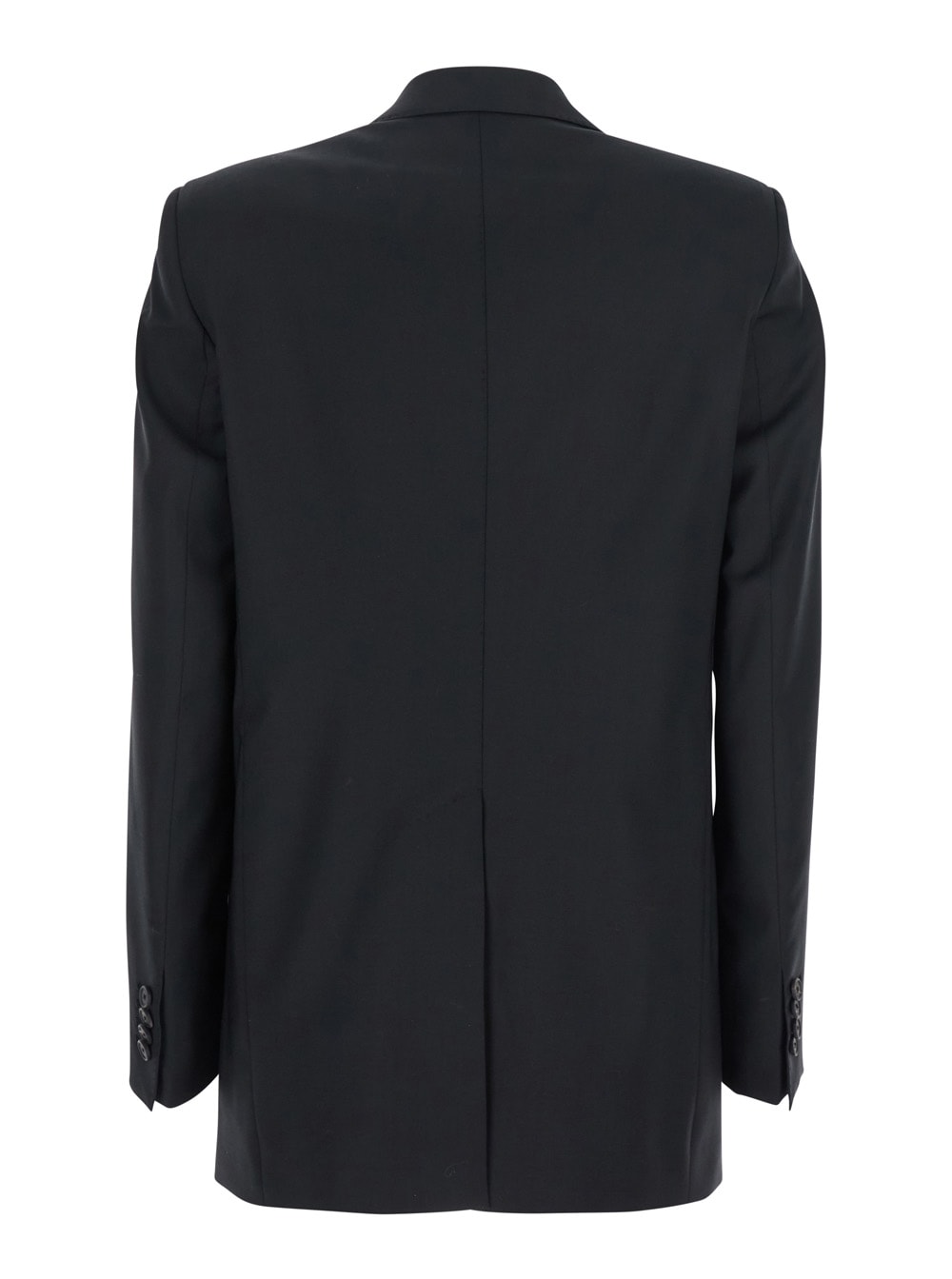 Tagliatore Black Double-breasted Jacket With Classic Lapels In Virgin Wool Woman