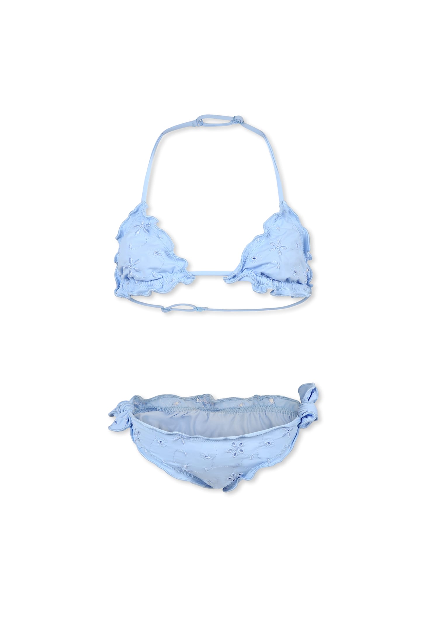 MC2 Saint Barth Light Blue Bikini For Girl With Flowers