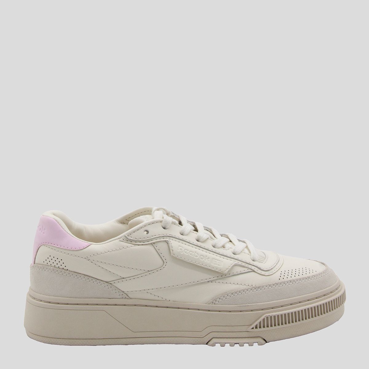 Reebok White And Pink Leather C Ltd Sneakers