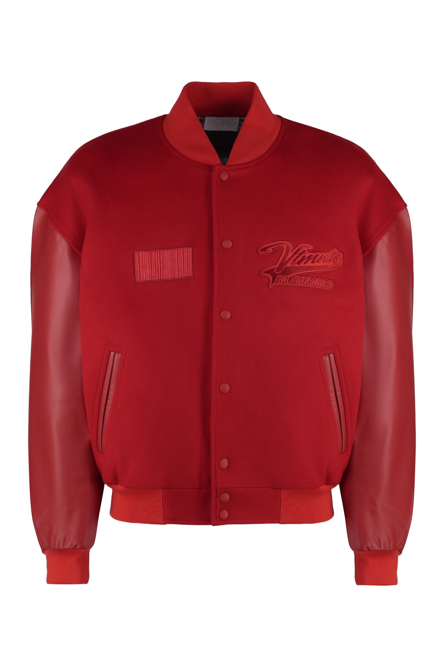 VETEMENTS Leather Sleeves Bomber Jacket