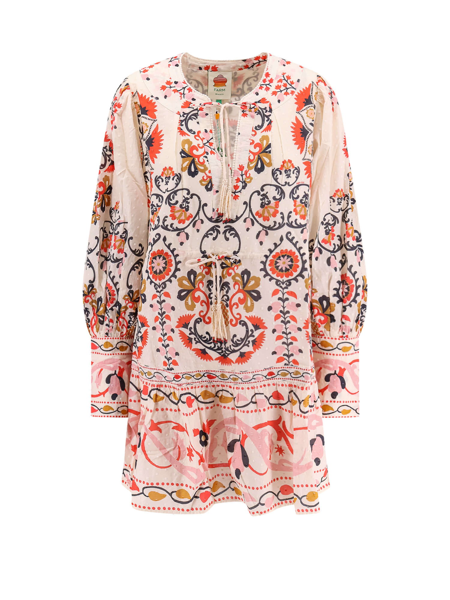 Farm Rio Cotton Dress With Multicolor Print