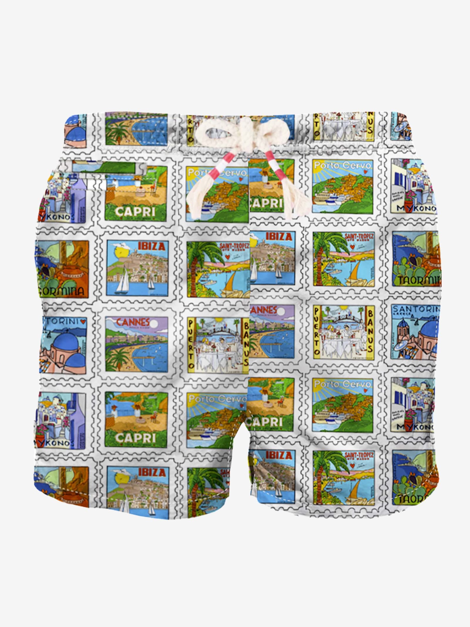 MC2 Saint Barth Man Swim Shorts With Summer Print Alessandro Enriquez Special Edition