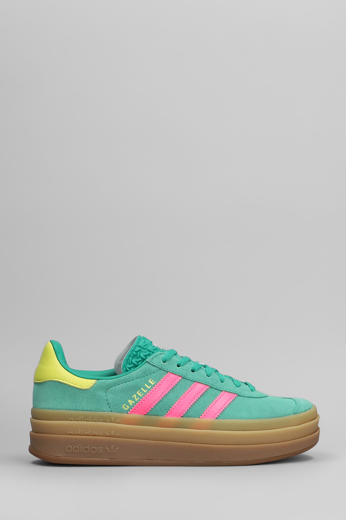 Adidas Gazelle Bold Sneakers In Green Suede