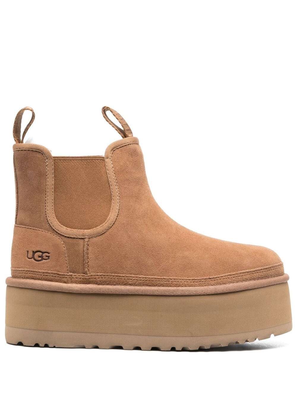 UGG neumel Brown Ankle Boots With Platform In Suede Leather