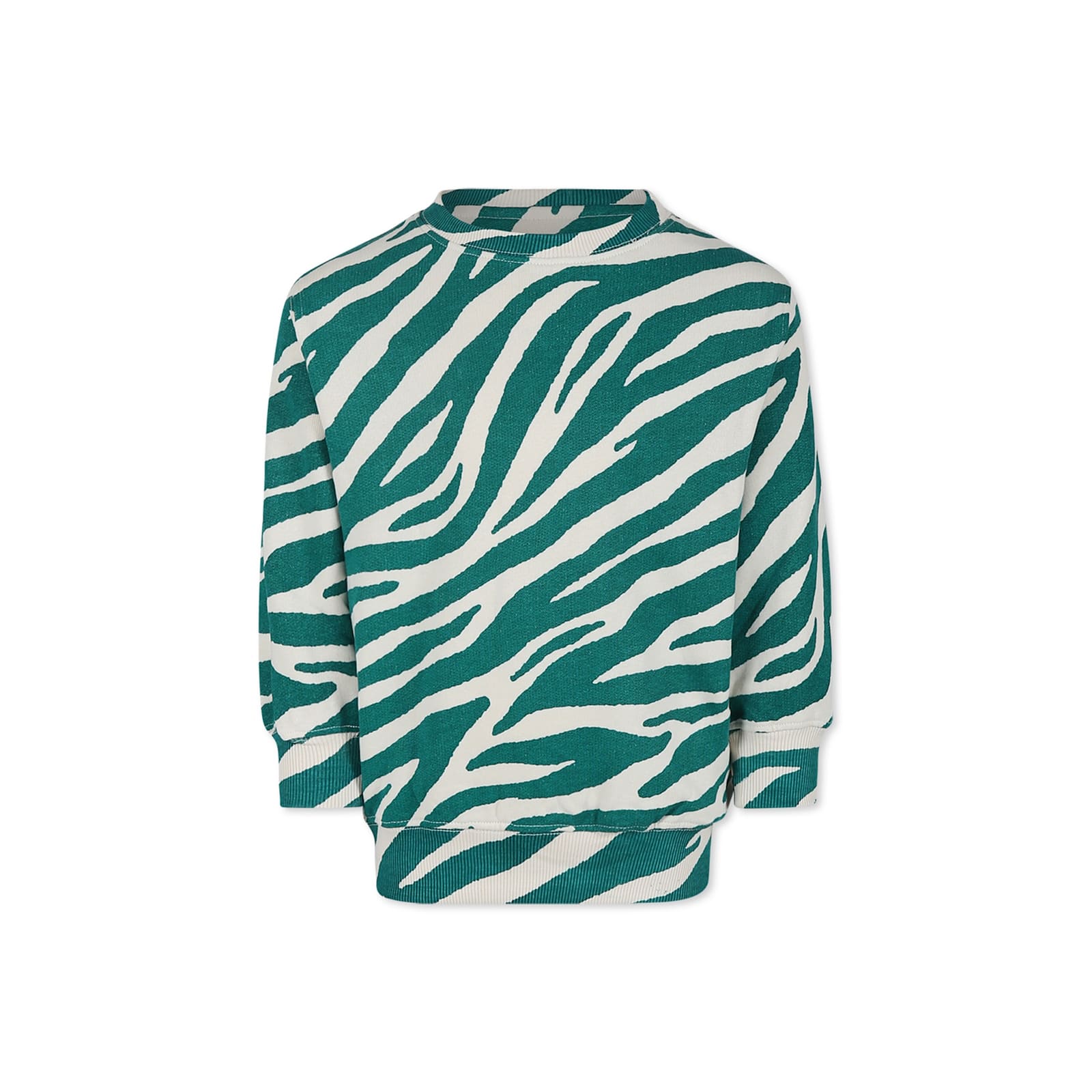 Molo Green Sweatshirt For Girl With Zebra Print