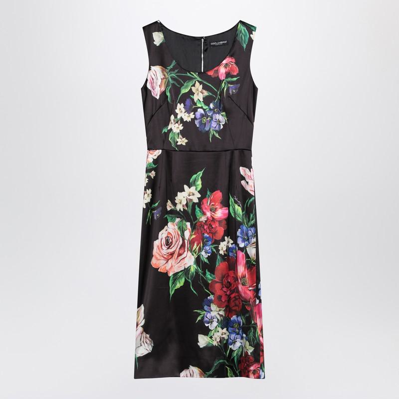 Dolce & Gabbana Black Dress With Floral Print