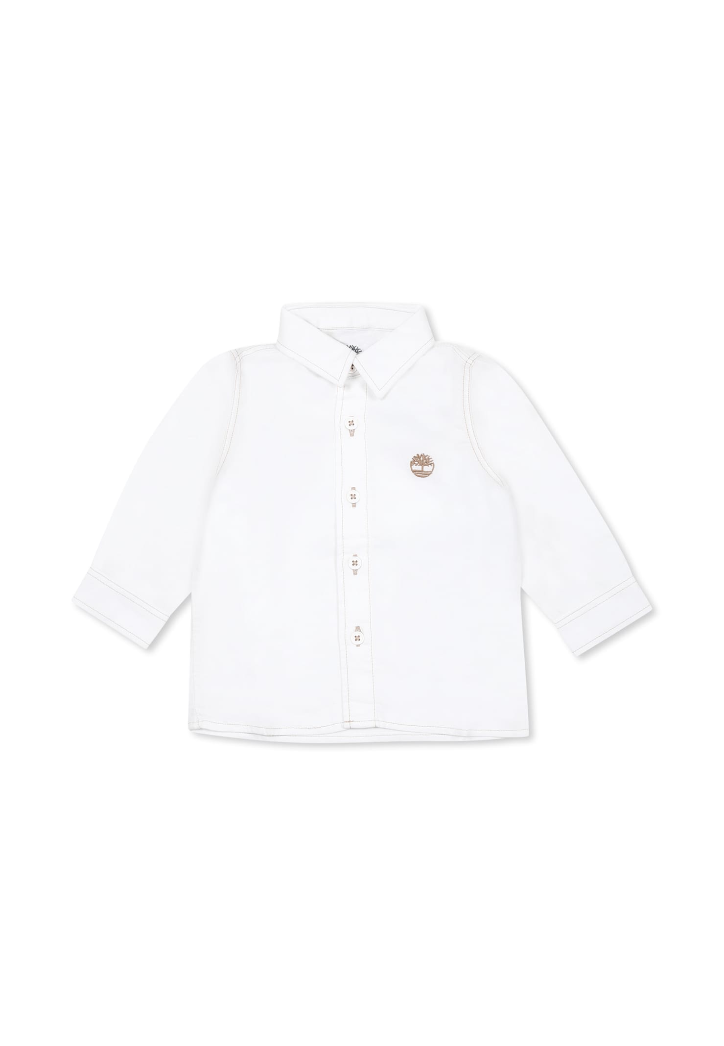 Timberland White Shirt For Baby Boy With Tree