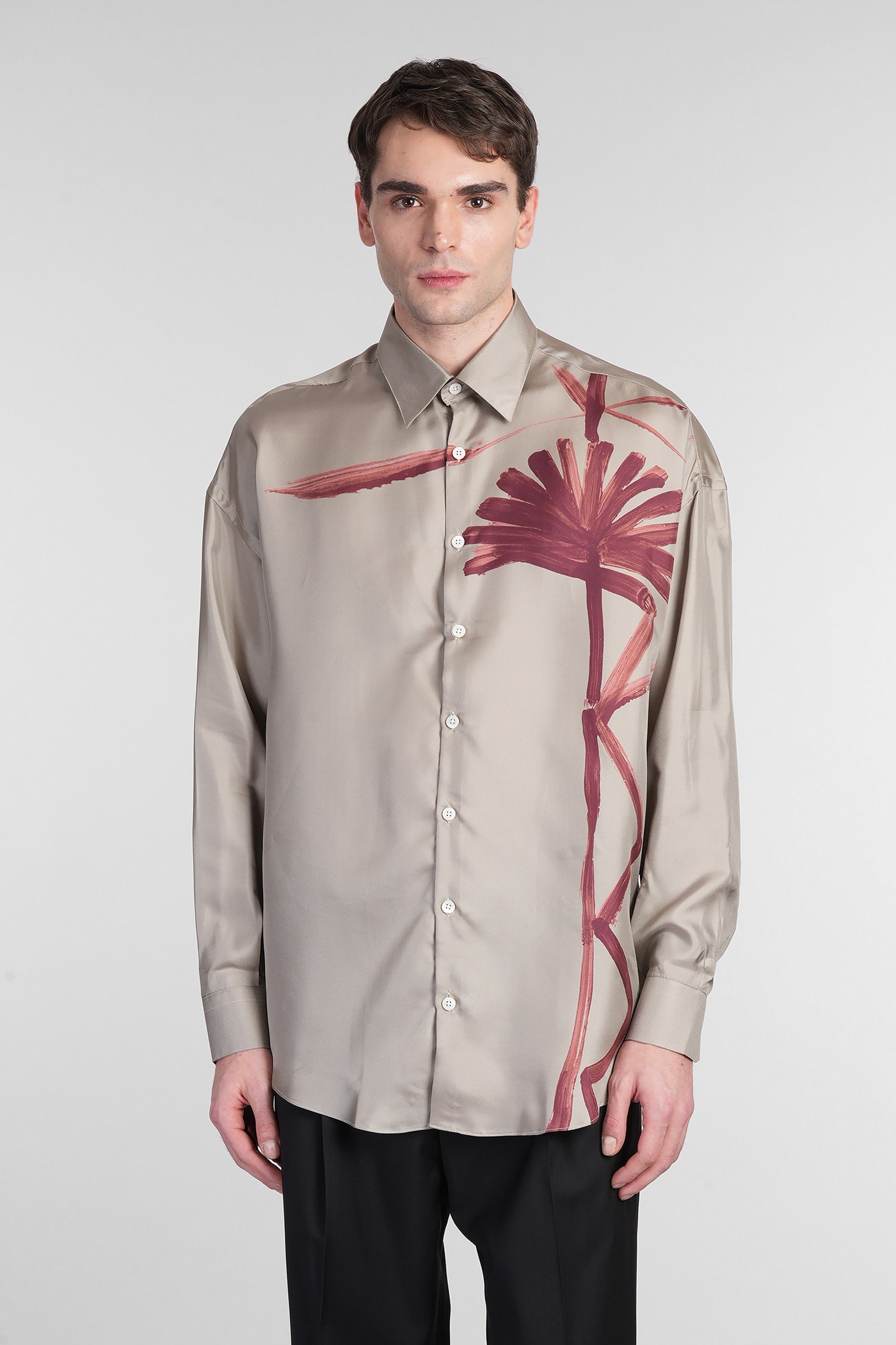costumein Valentino Shirt In Green Silk