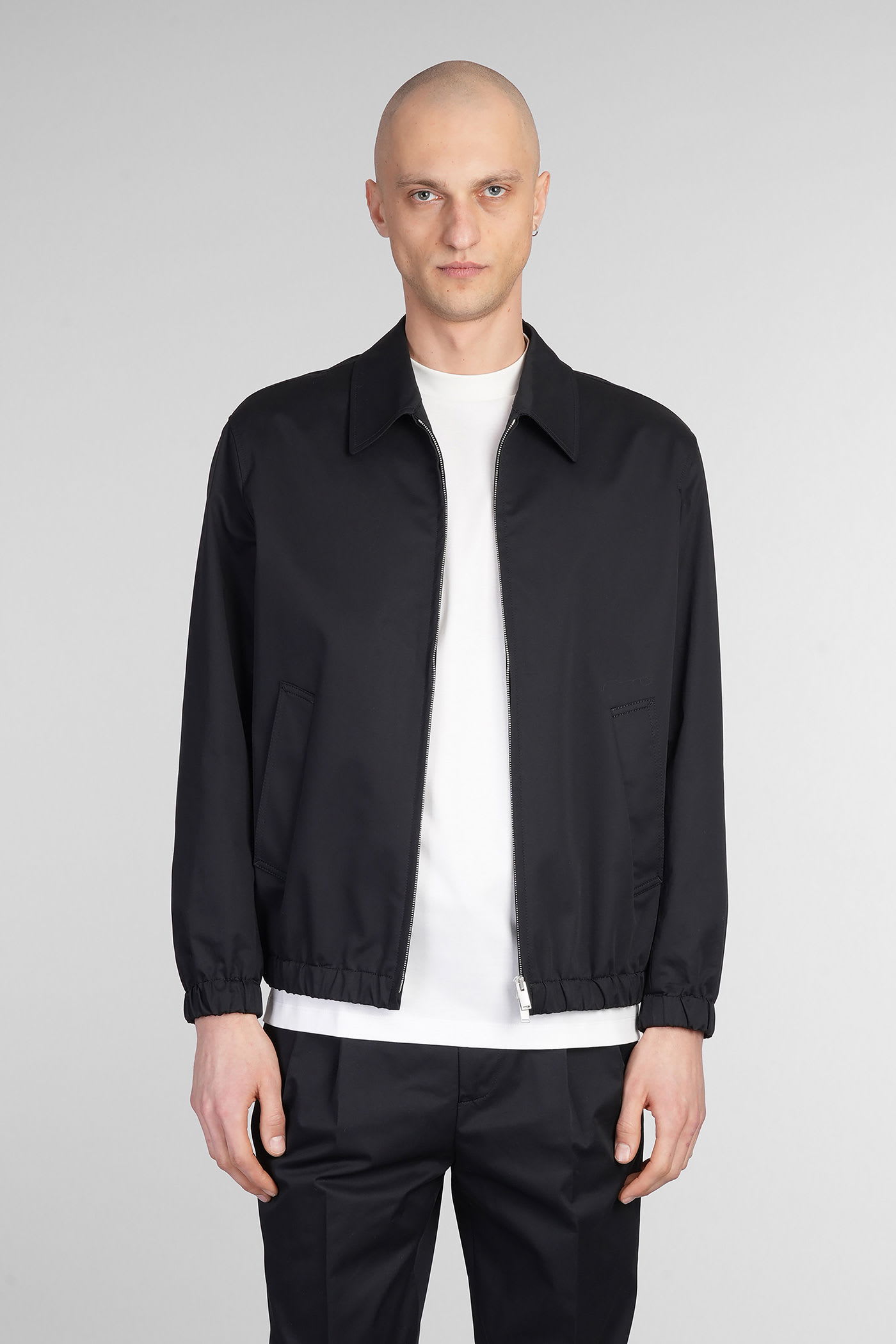 Lardini Casual Jacket In Black Cotton