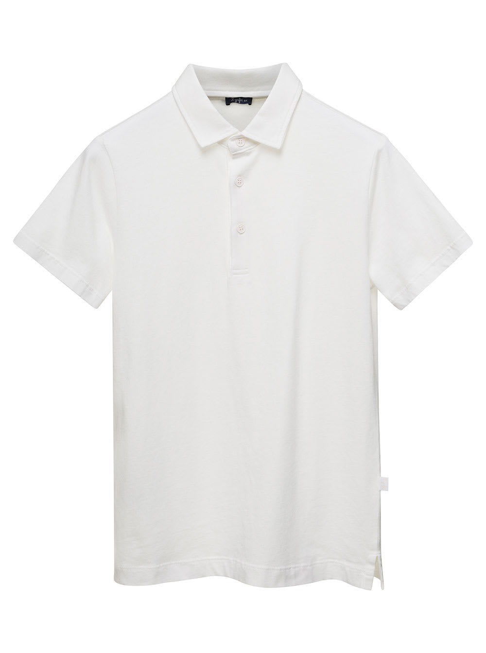 Il Gufo White Polo With Classic Collar In Cotton Baby