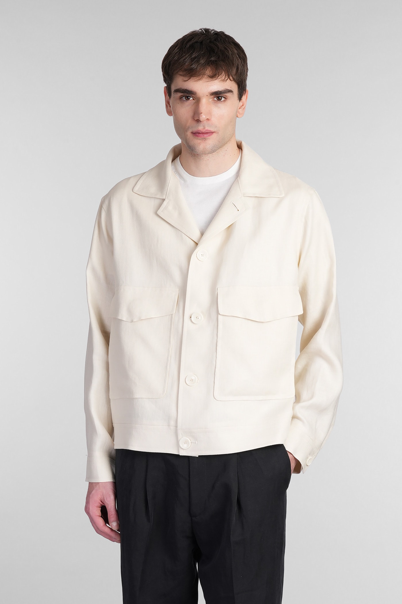 Tagliatore 0205 Amir Casual Jacket In Beige Linen