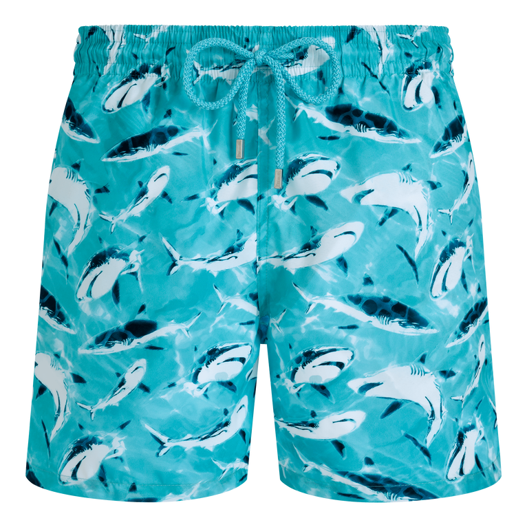 Vilebrequin Men Ultra-light And Packable Swim Shorts Requins - Mahina - Blue - Size S