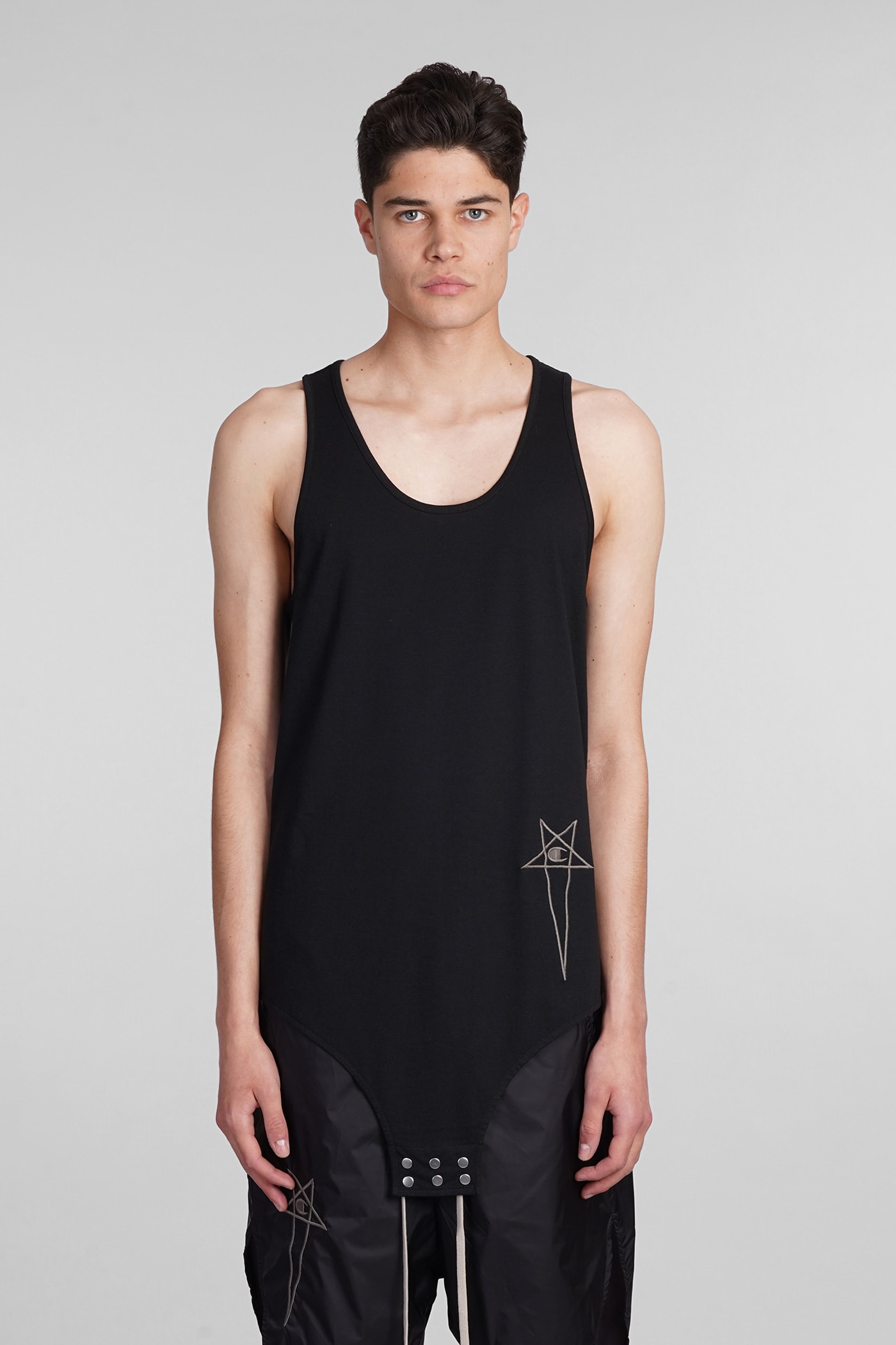 Rick Owens x Champion Basketball Tank Tank Top In Black Cotton