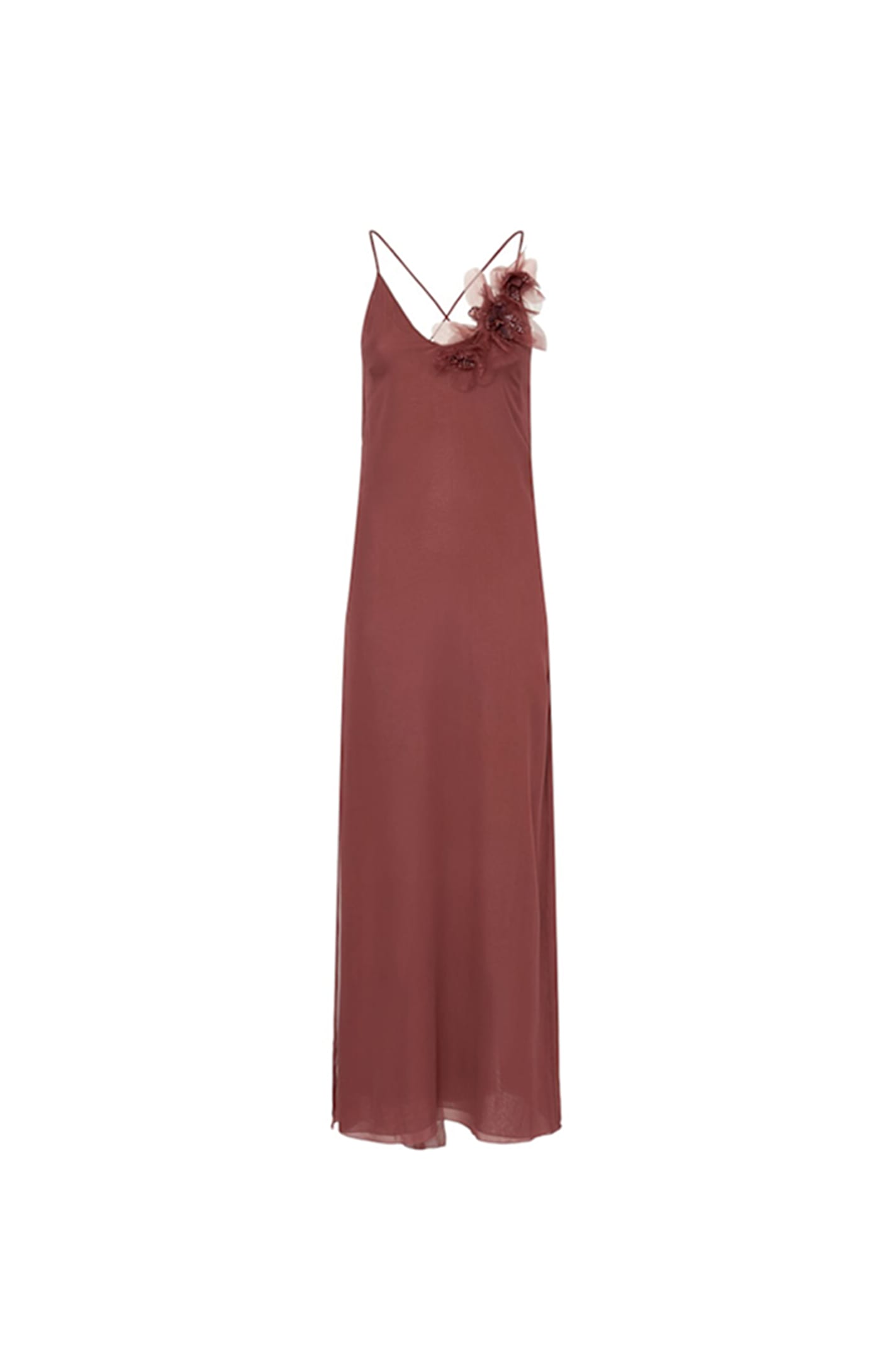Blumarine Brick Crepe Dress