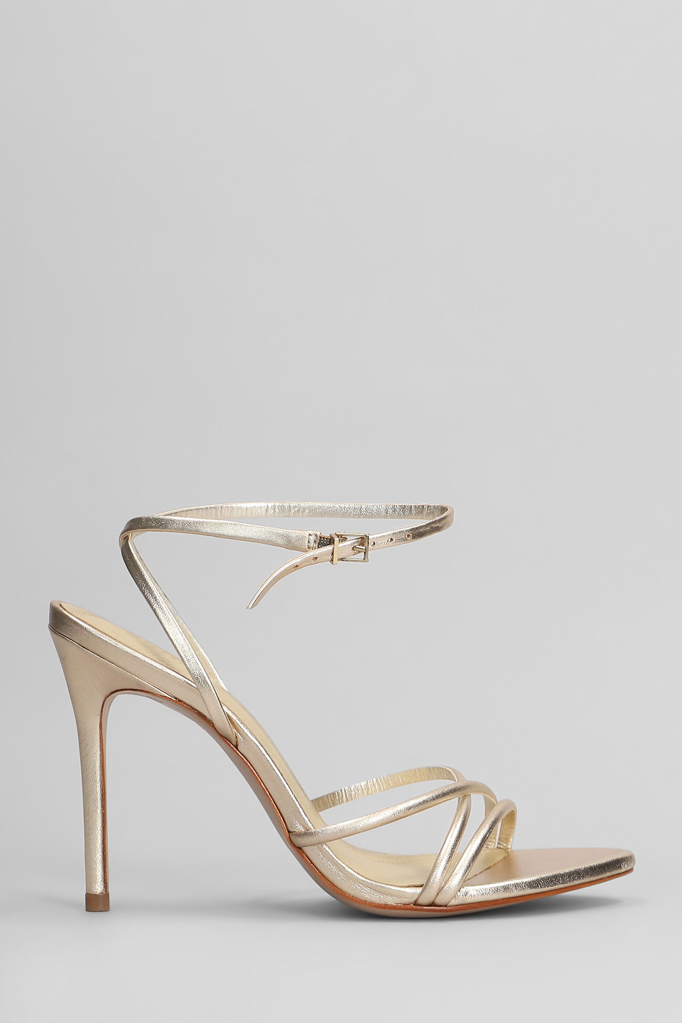 Schutz 铂金皮革凉鞋