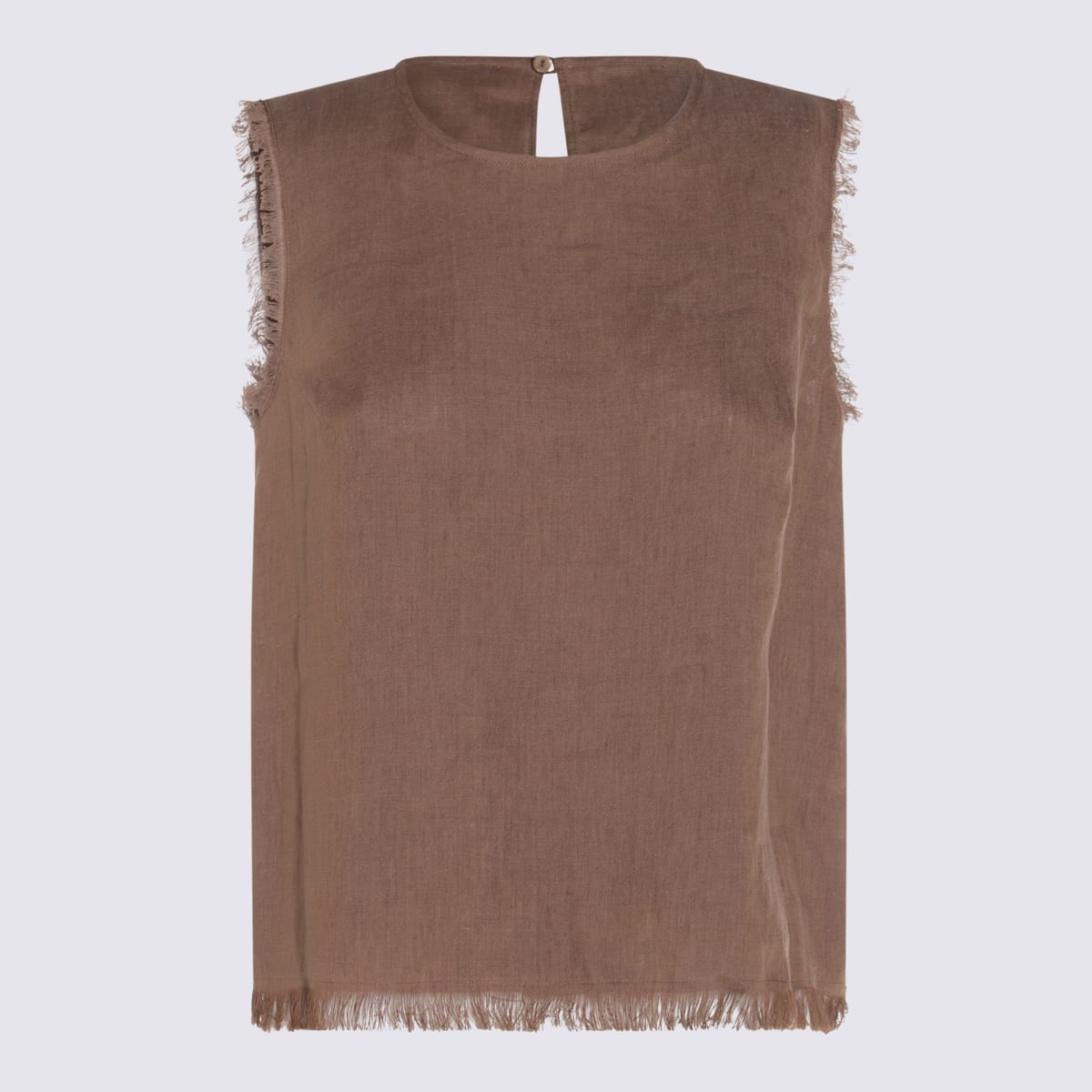 Antonelli Dark Brown Linen Top