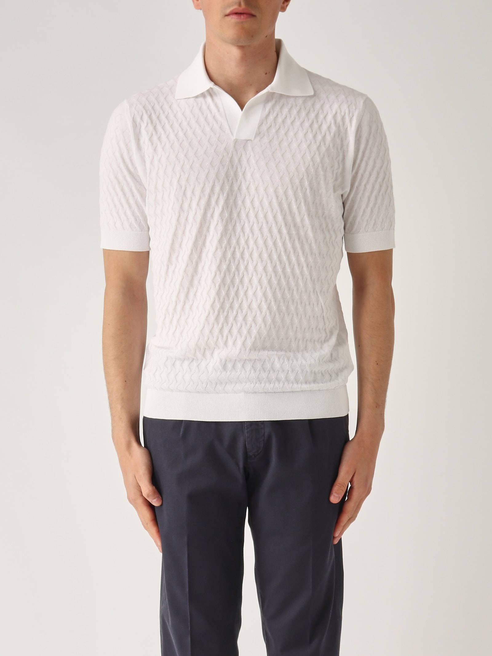 Filippo De Laurentiis Skipper M/c In Crepe Cotton Polo