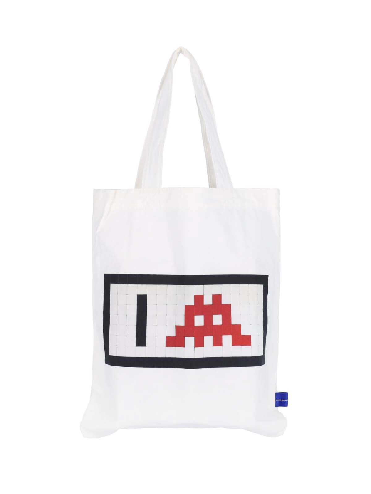 Comme des Garcons Shirt X Invader Logo Tote Bag