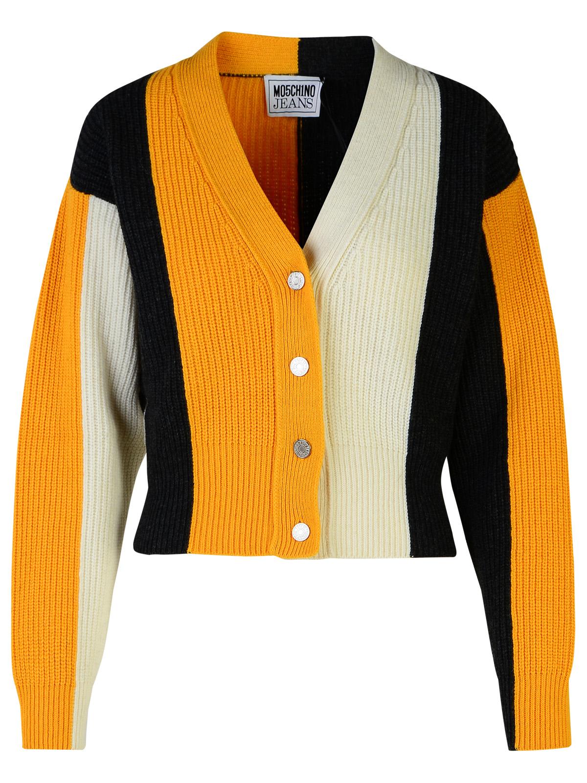 M05CH1N0 Jeans Multicolor Wool And Viscose Blend Striped Cardigan
