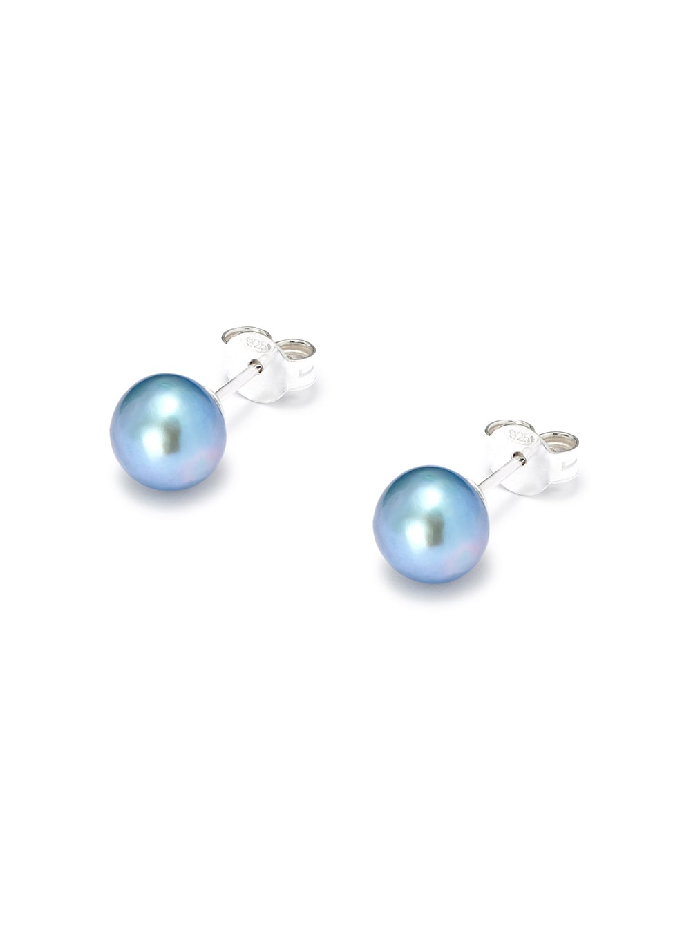 Hatton Labs Freshwater Blue Pearl Stud Earrings In Sterling Silver Woman
