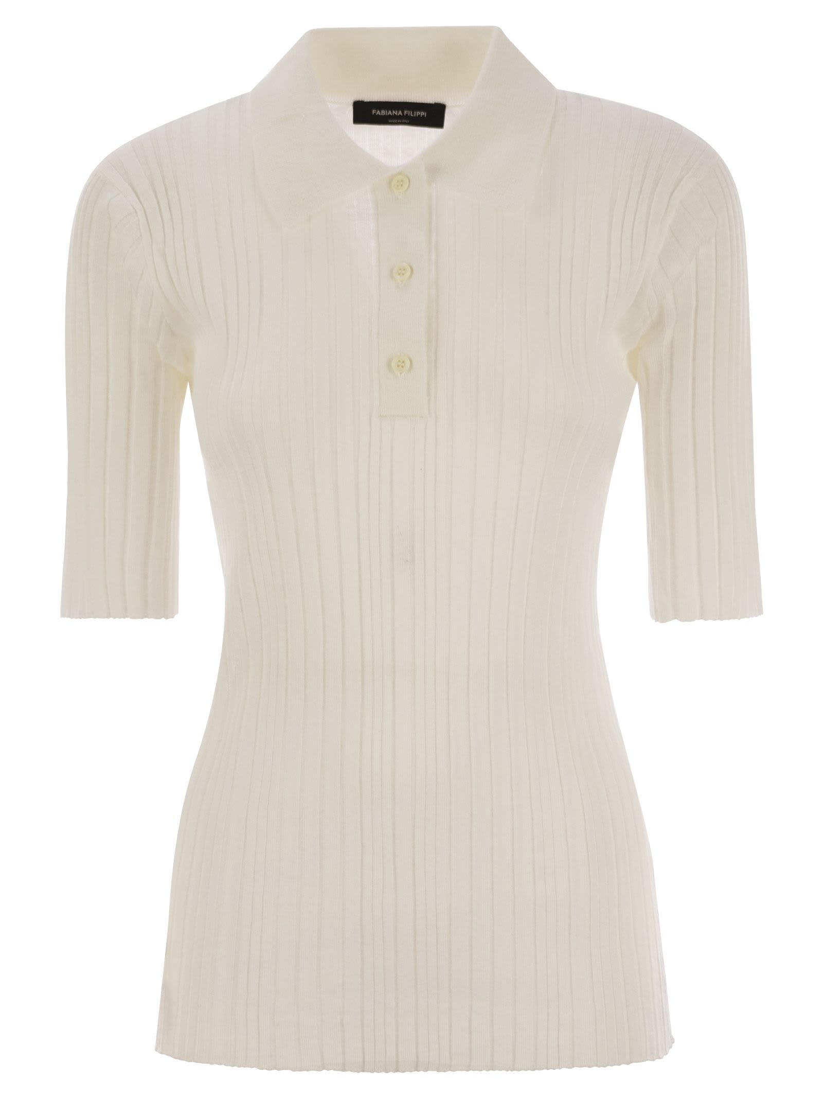 Fabiana Filippi Ribbed Jersey Polo Shirt