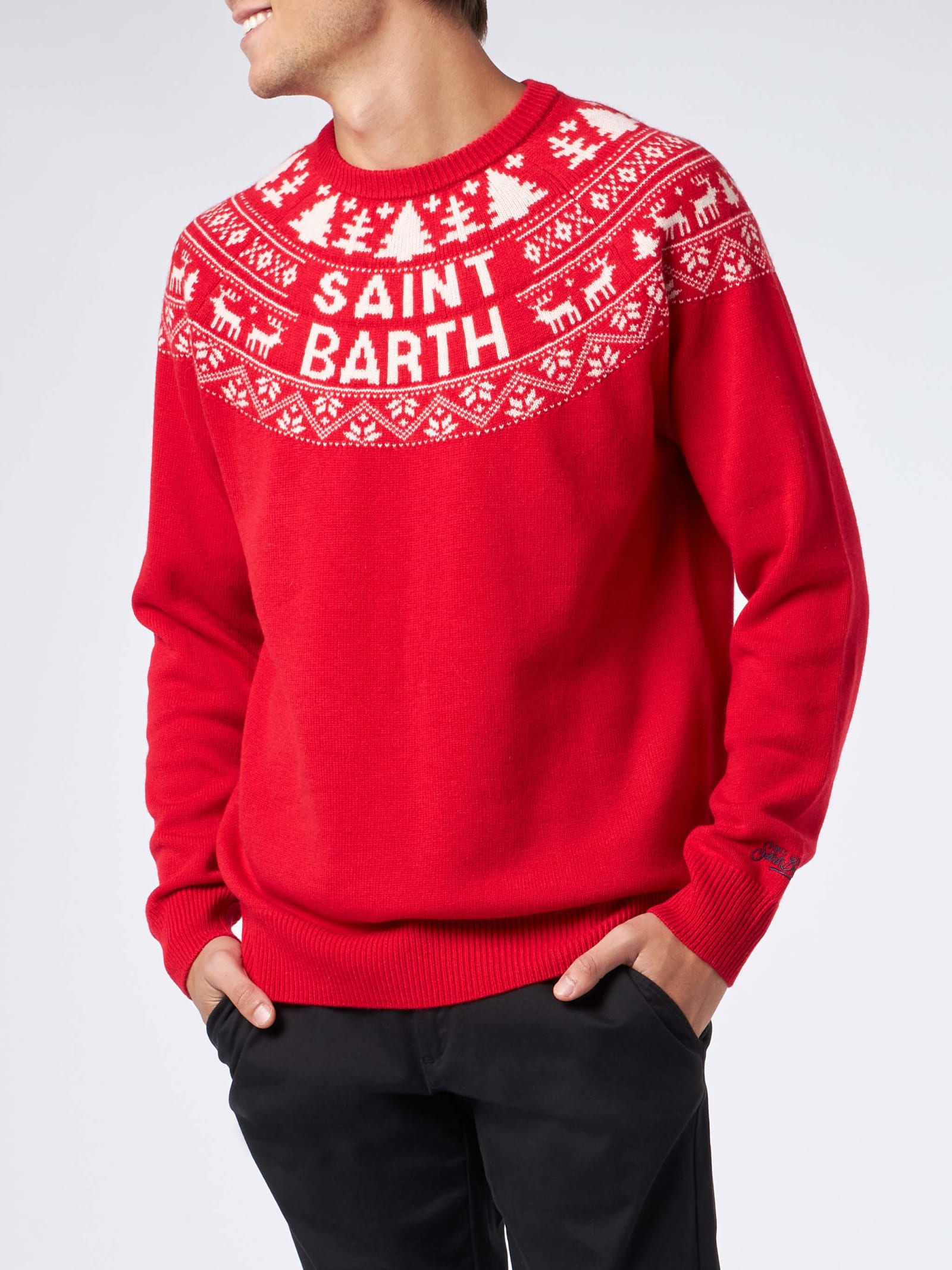 MC2 Saint Barth Norwegian Style Man Red Sweater