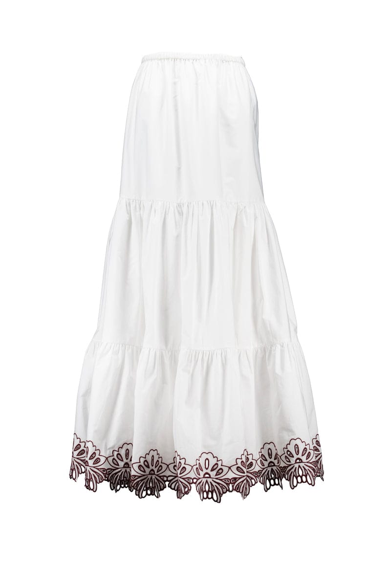 Amotea Charlotte In White Cotton With Cut-out Flowers