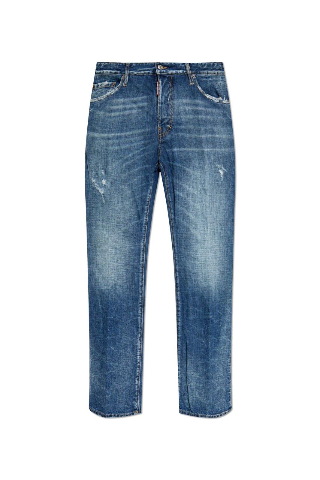 Dsquared2 Logo Patch Distressed Jeans