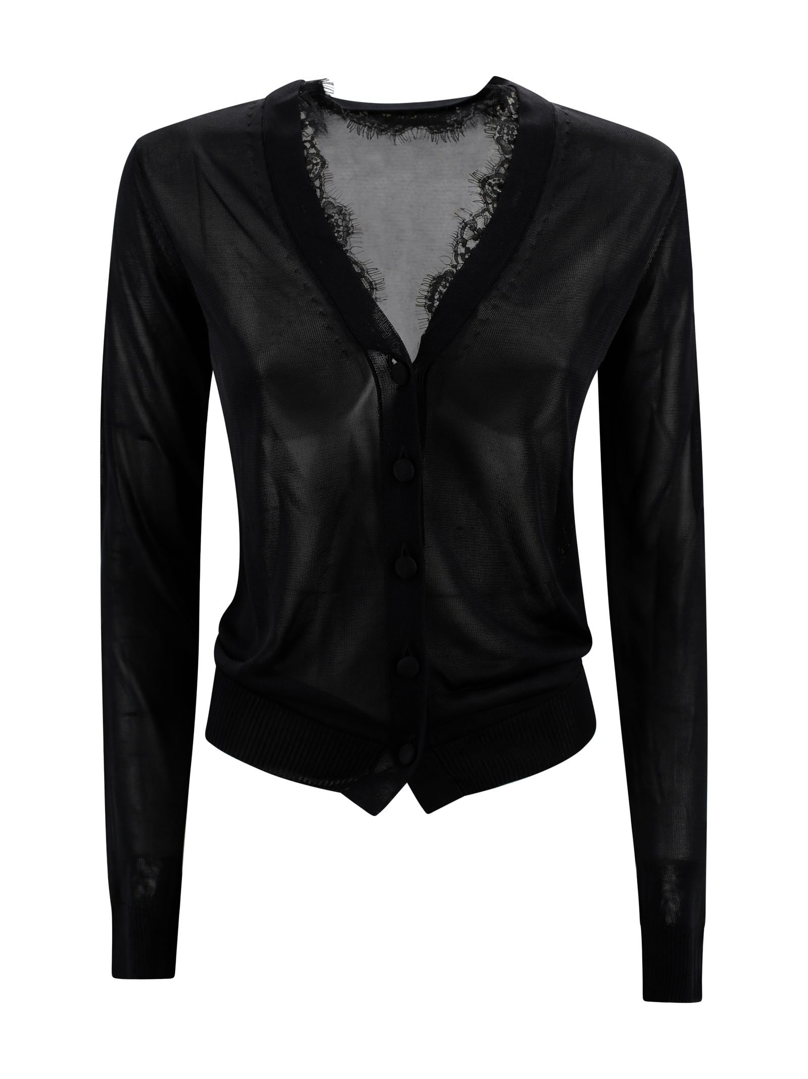 MVP Wardrobe Cardigan Sweater With Lace Detail