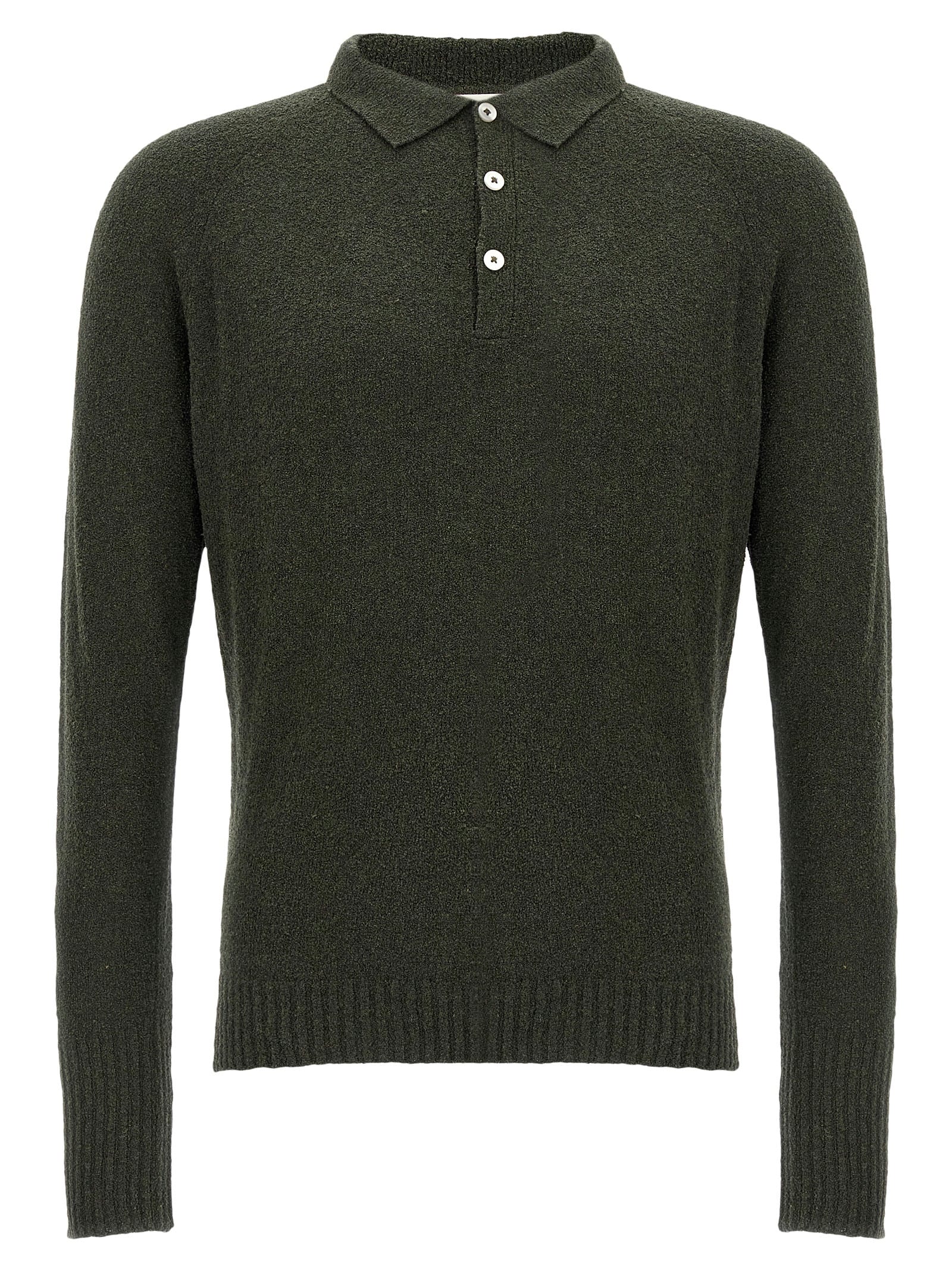 Ma'ry'ya Bouclé Cotton Polo Shirt