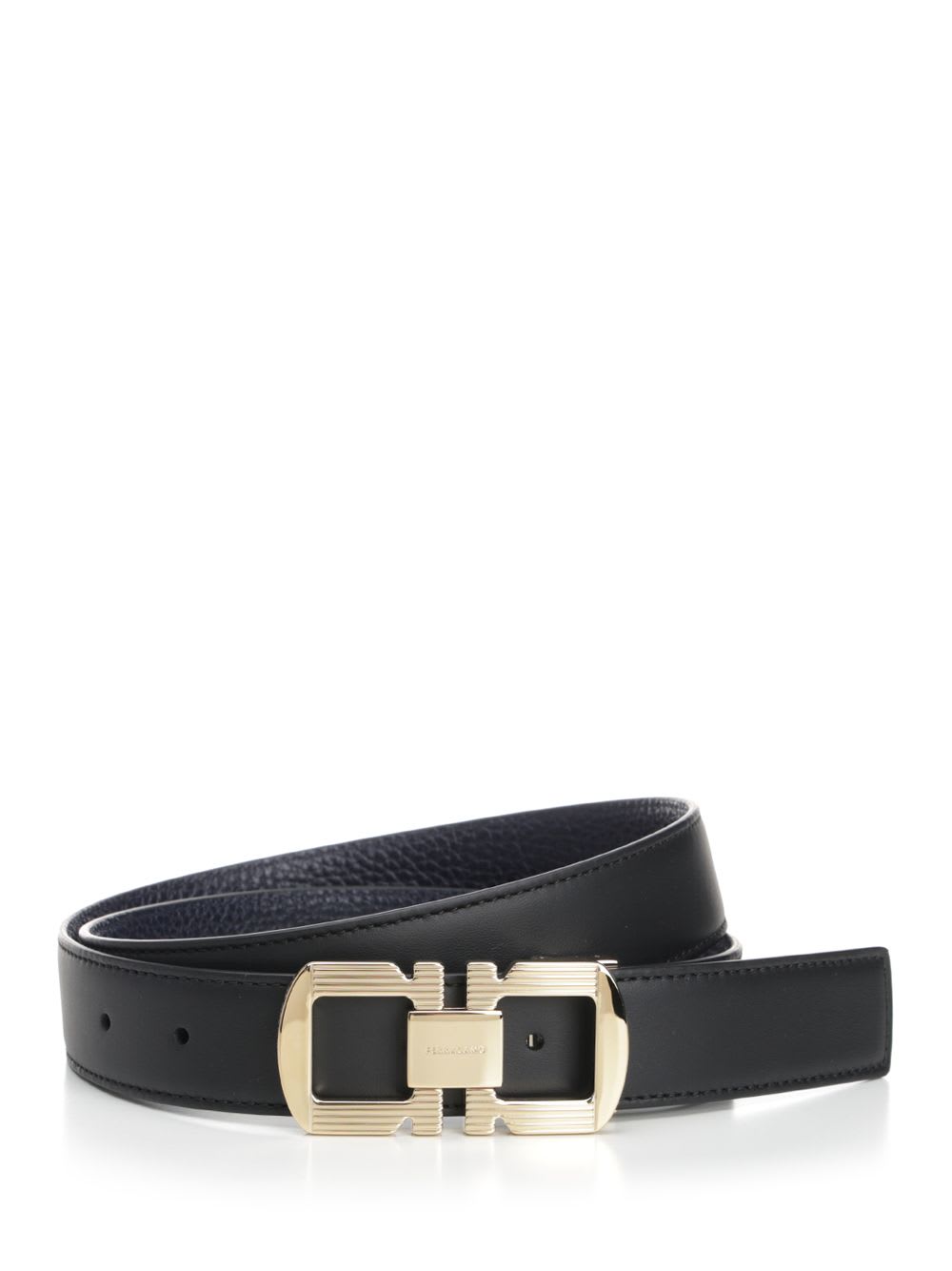 Ferragamo Blue Midnight Reversible Leather