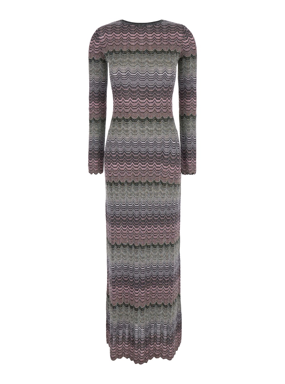 Missoni Multicolor Long Dress With Greek Motif In Lurex Blend Woman