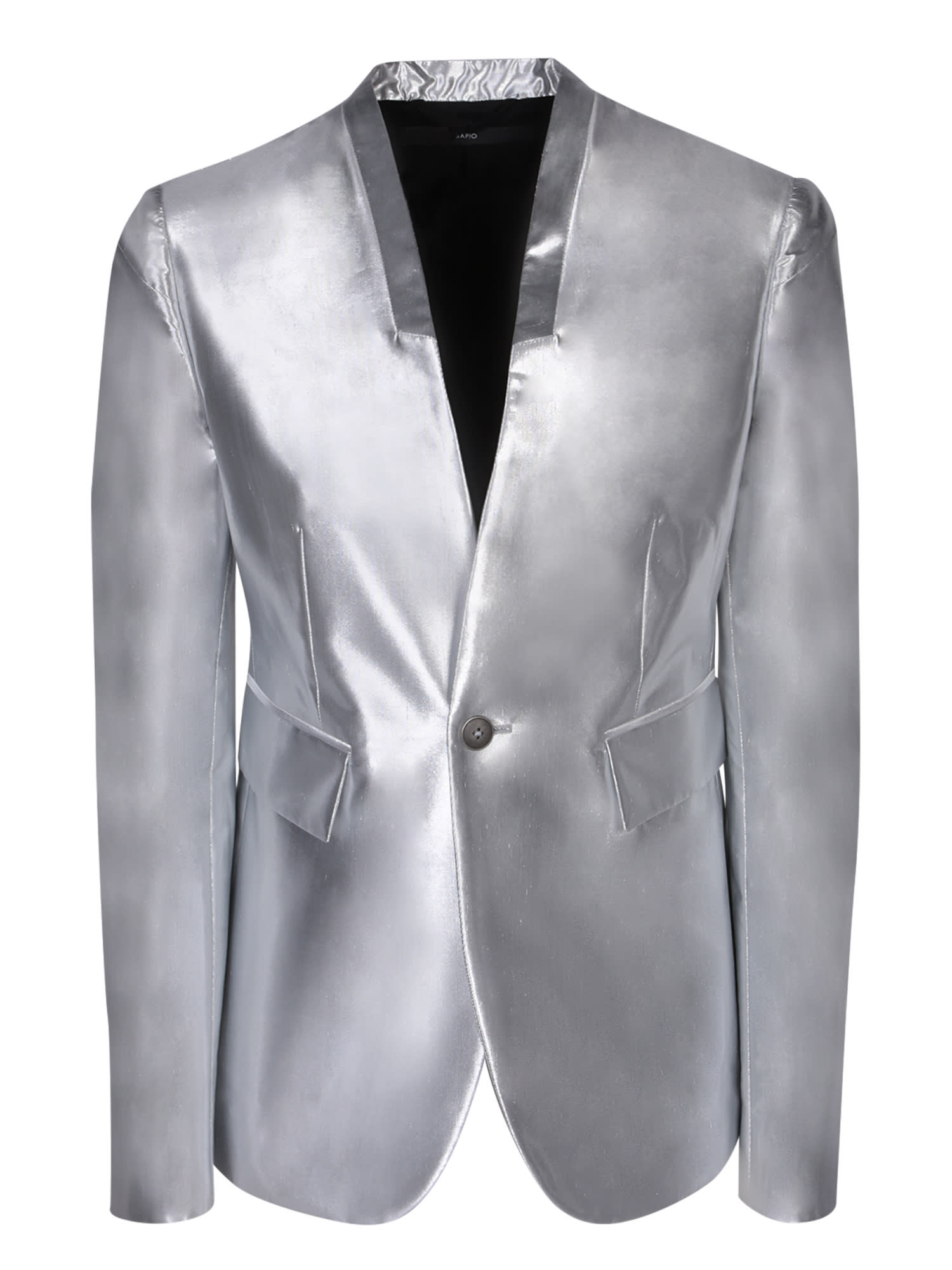 Sapio Lurex Fabric Jacket In Silver