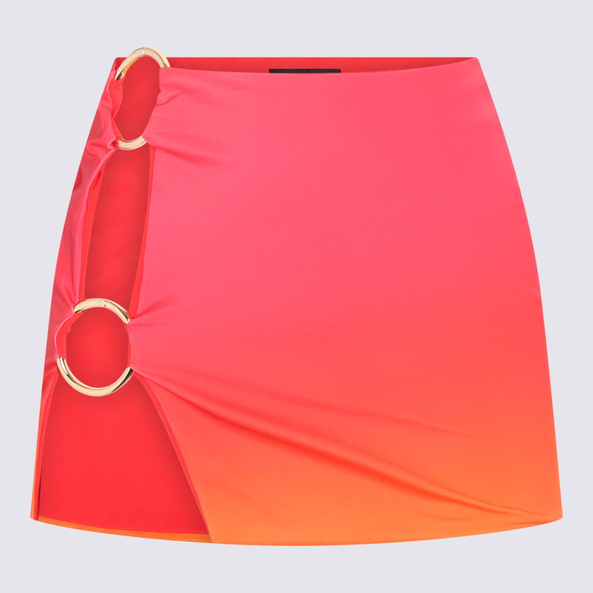 Louisa Ballou Hot Pink Stretch Double Ring Mini Skirt