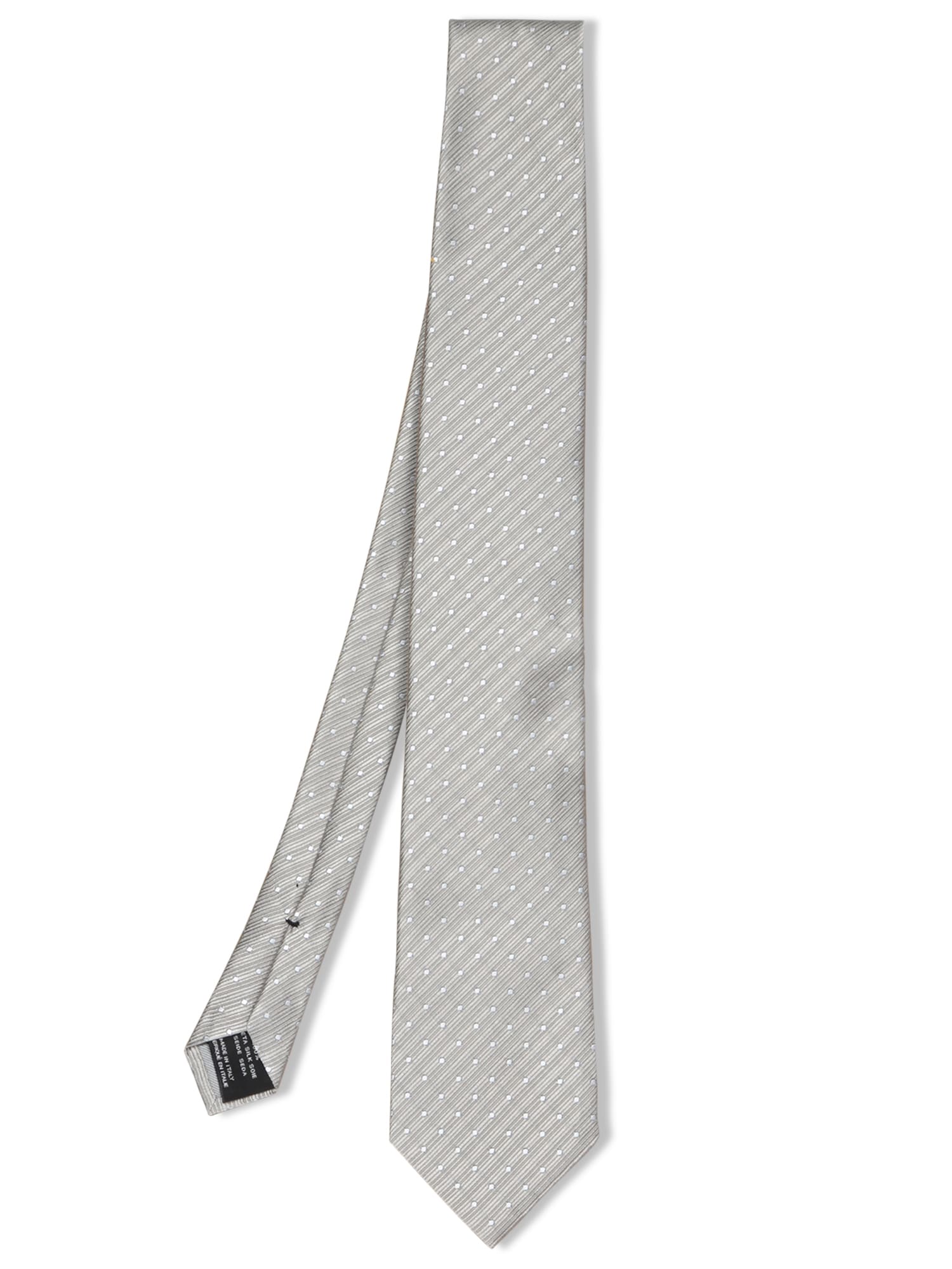 Tom Ford White And Gold Silk Tie