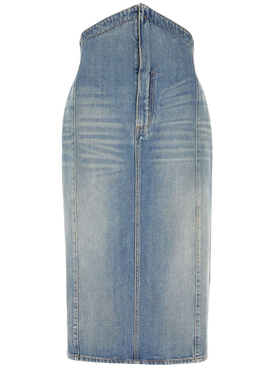 Alexander McQueen Denim Long Skirt
