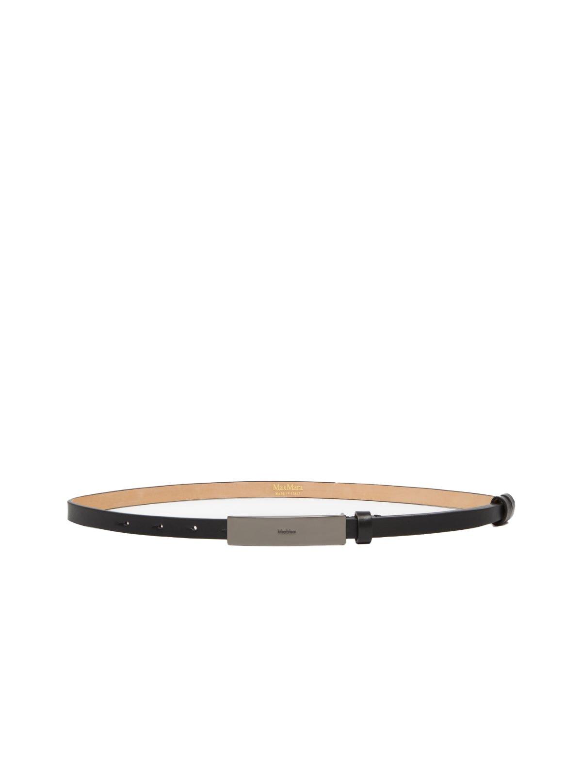 Max Mara Logo Engraved Buckle Belt