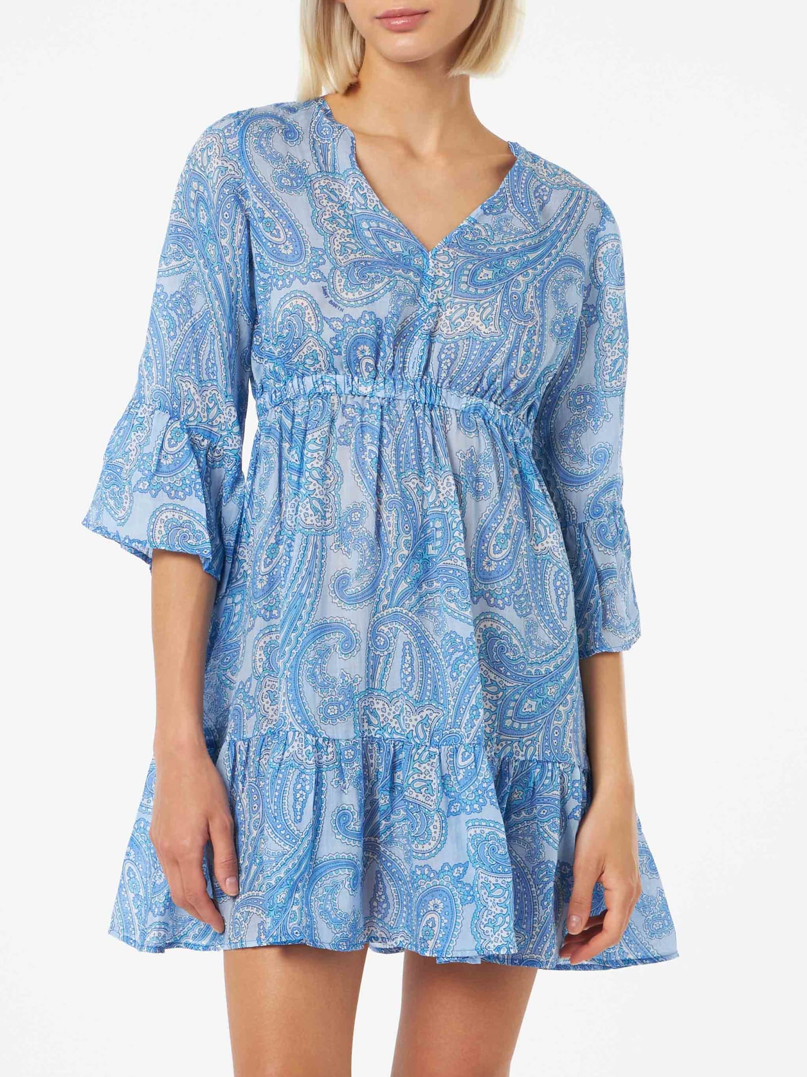 MC2 Saint Barth Woman Linen Paisly Short Dress April