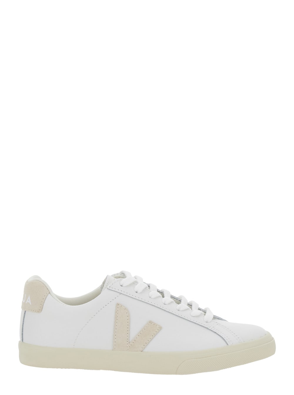 Veja esplar White Low Top Sneakers With Logo Detail On The Side And Logo Lettering On The Heel In Leather Unisex