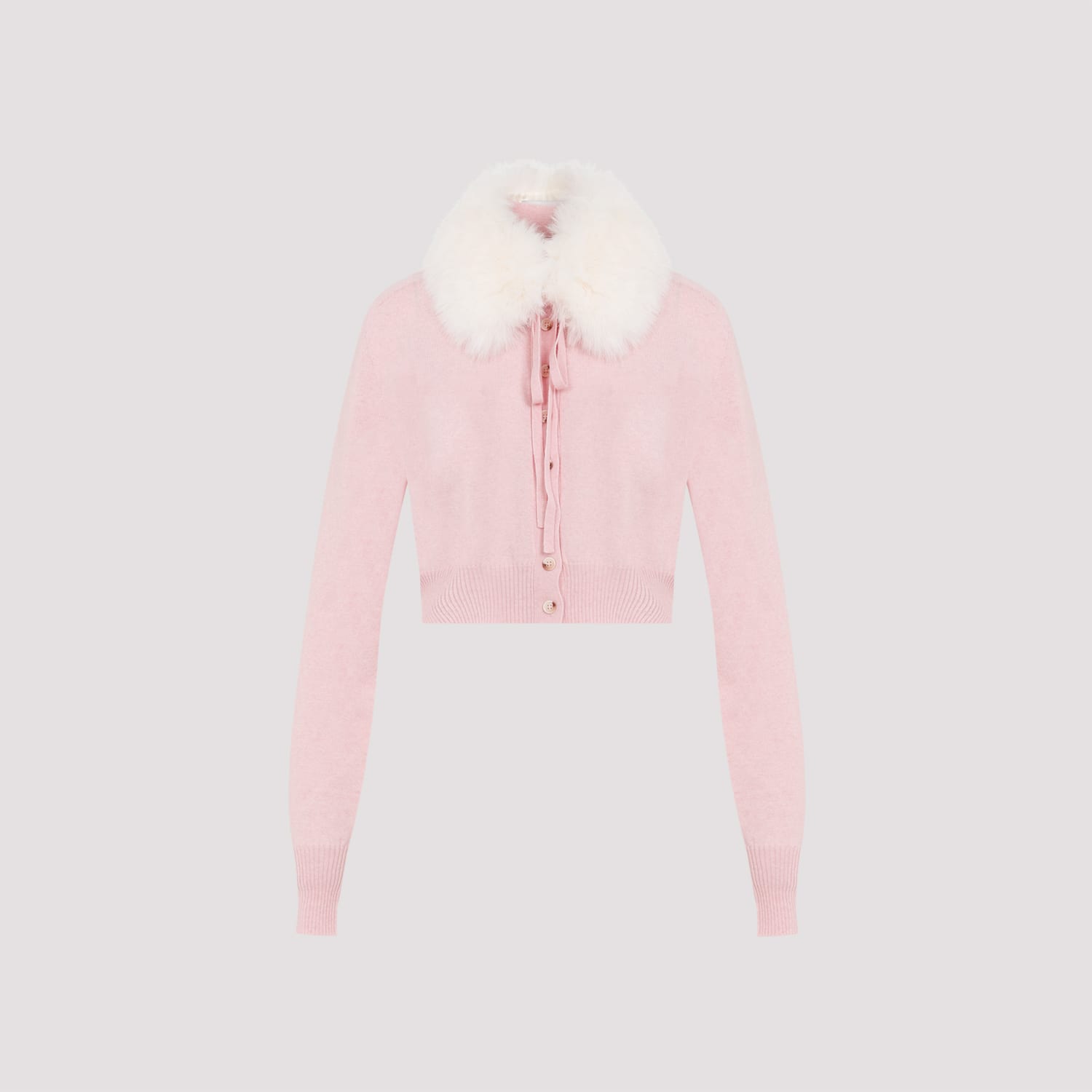 SportMax Sport Cardigan Fake Fur Removable Neck