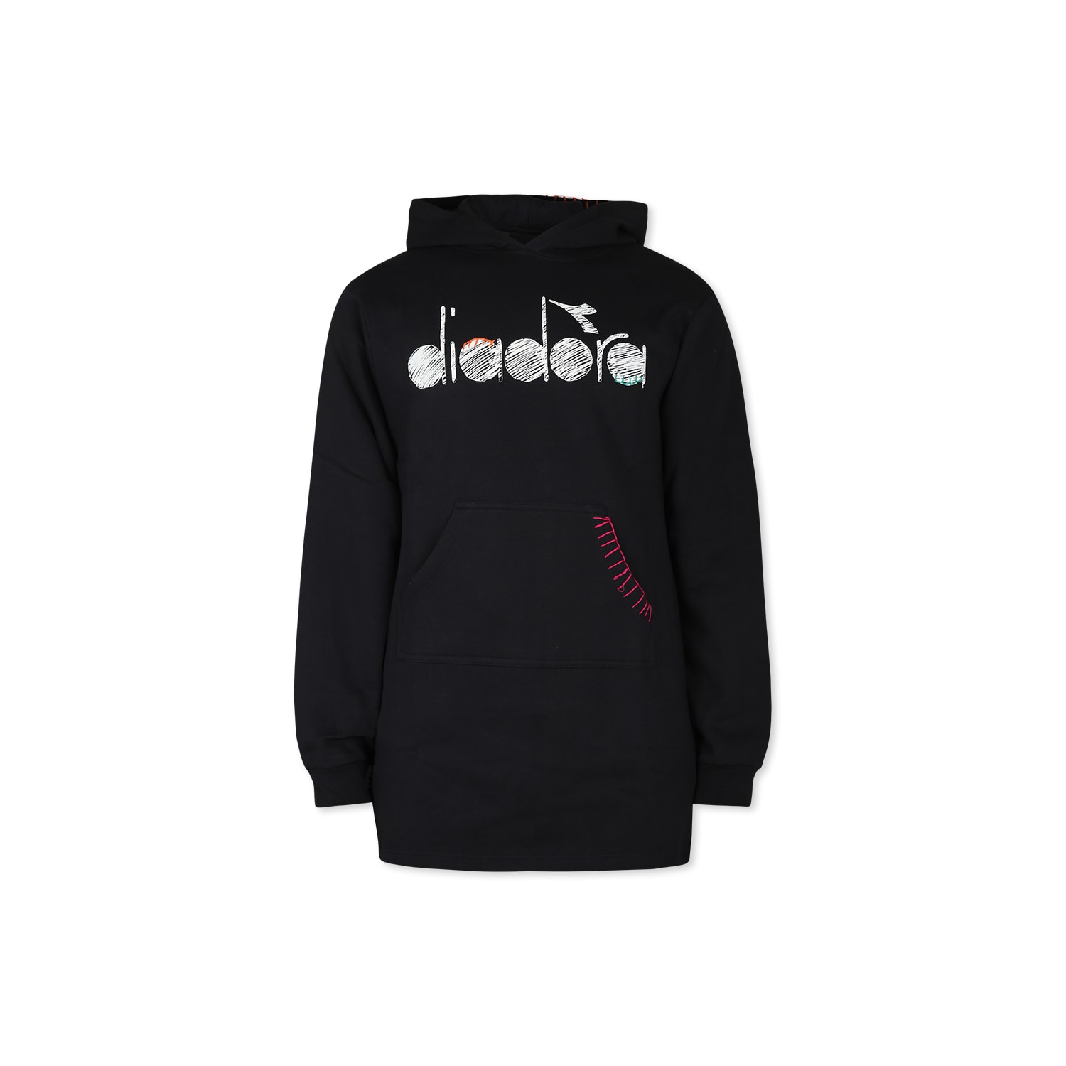Diadora Black Dress For Girl With Logo