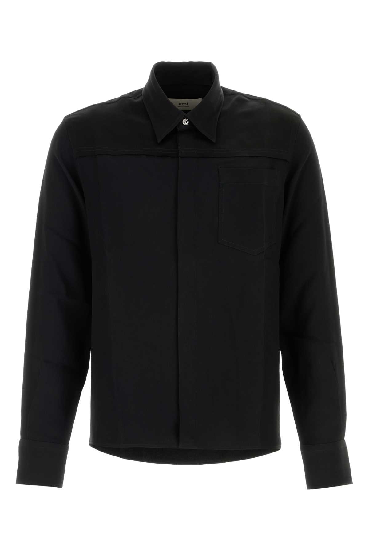 Ami Alexandre Mattiussi Black Acetate Blend Shirt