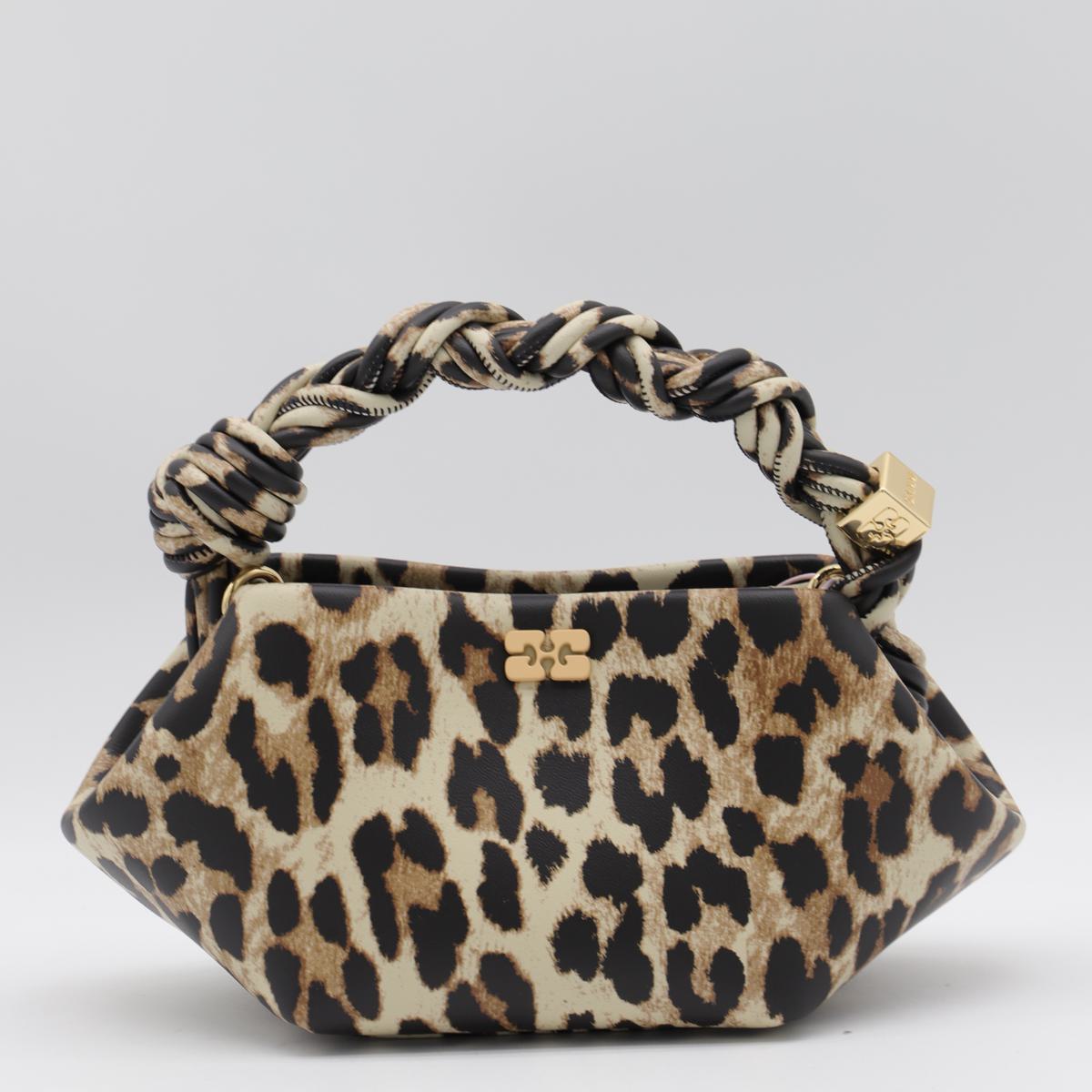 Ganni Leopard Leather Bou Mini Shoulder Bag