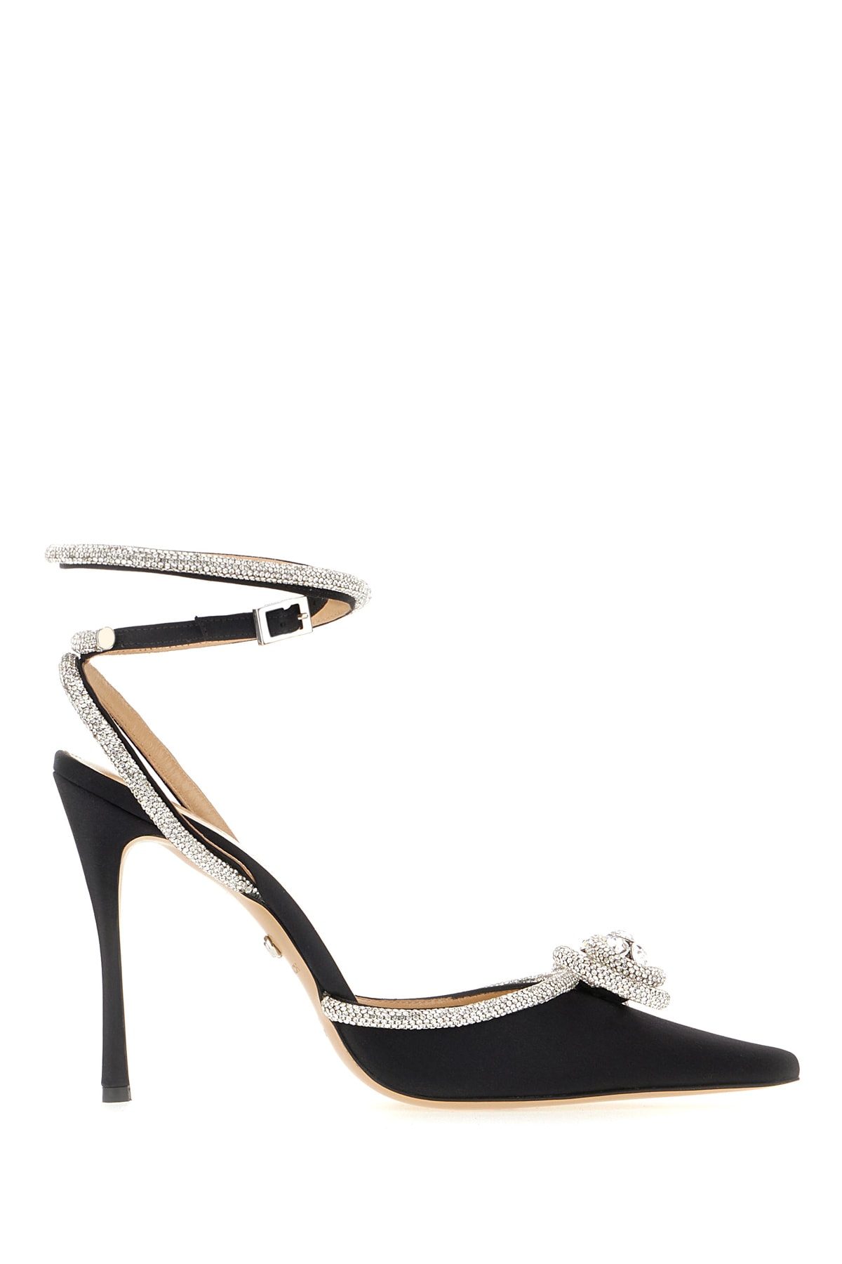 Mach & Mach Black Satin Double Bow Pumps