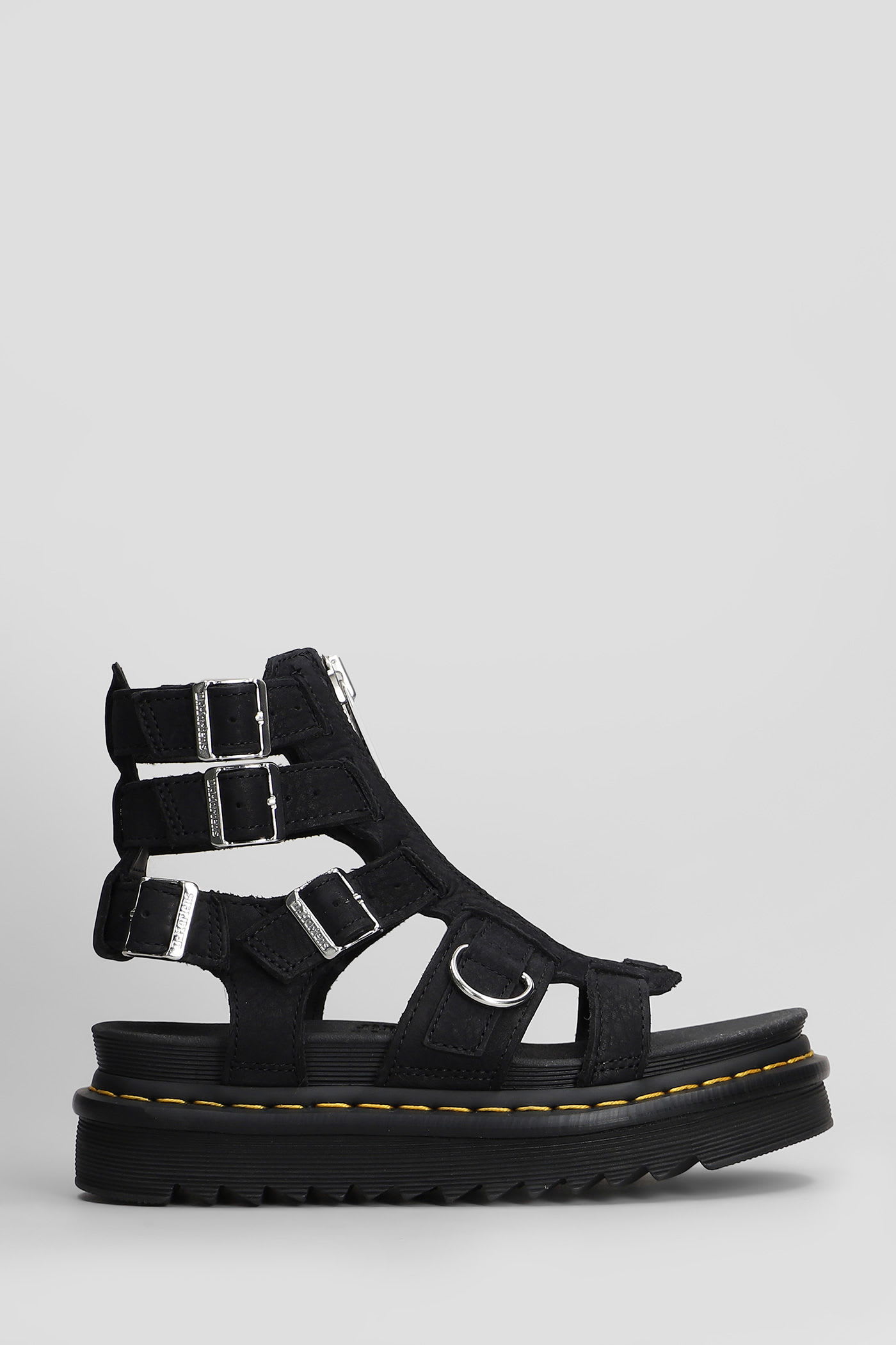 Dr. Martens Olson 黑色反绒皮凉鞋